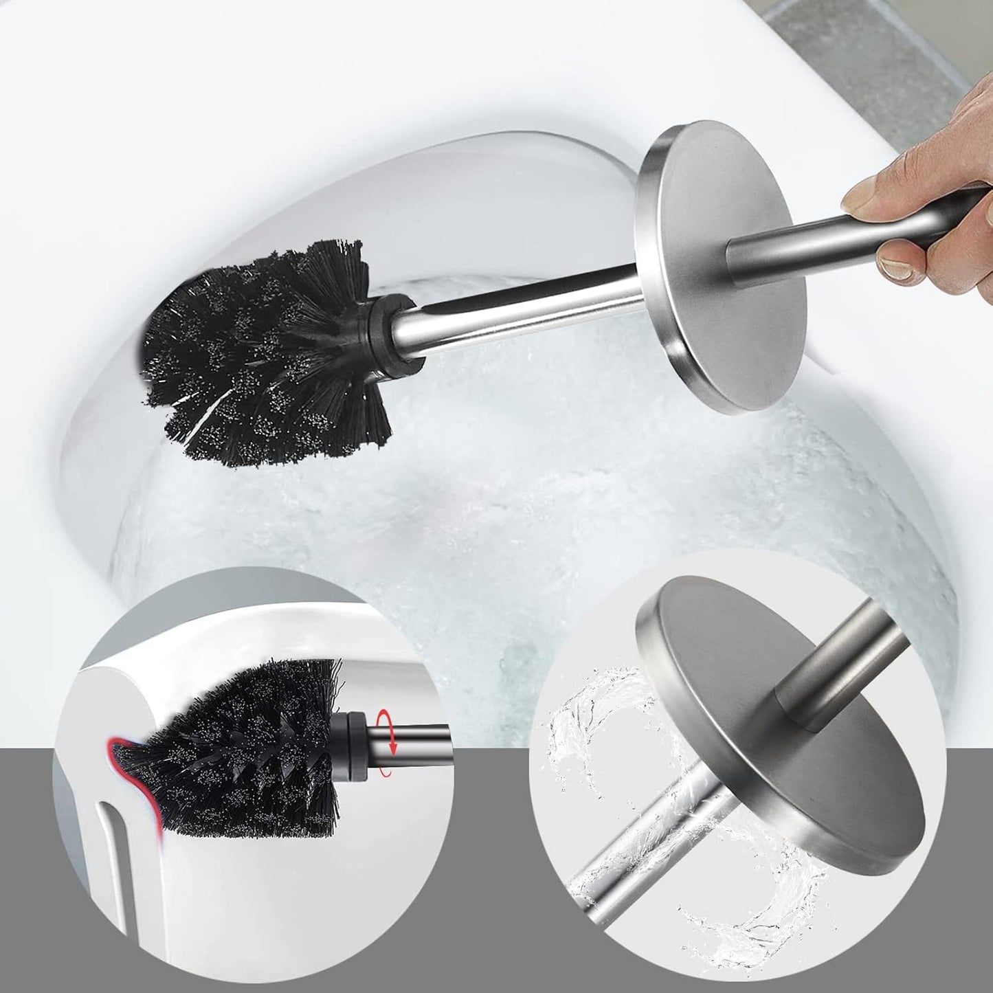 Toilet Brush with Holder Bathroom Wall Mounted Toilet Bowl Brush Holder Toilet Brush Holder Brushed Nickel