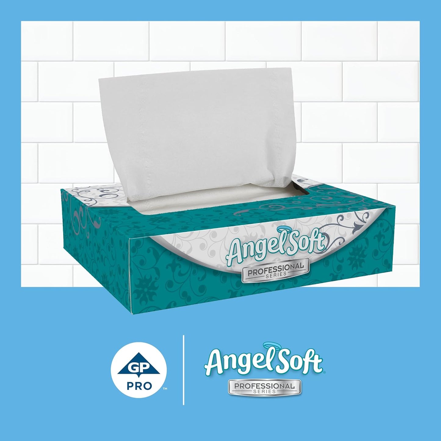 Georgia-Pacific Angel Soft Professional Series 2-Ply Facial Tissue (48550), 50 Sheets Per Box, 60 Tissue Flat Boxes Per Bulk Case