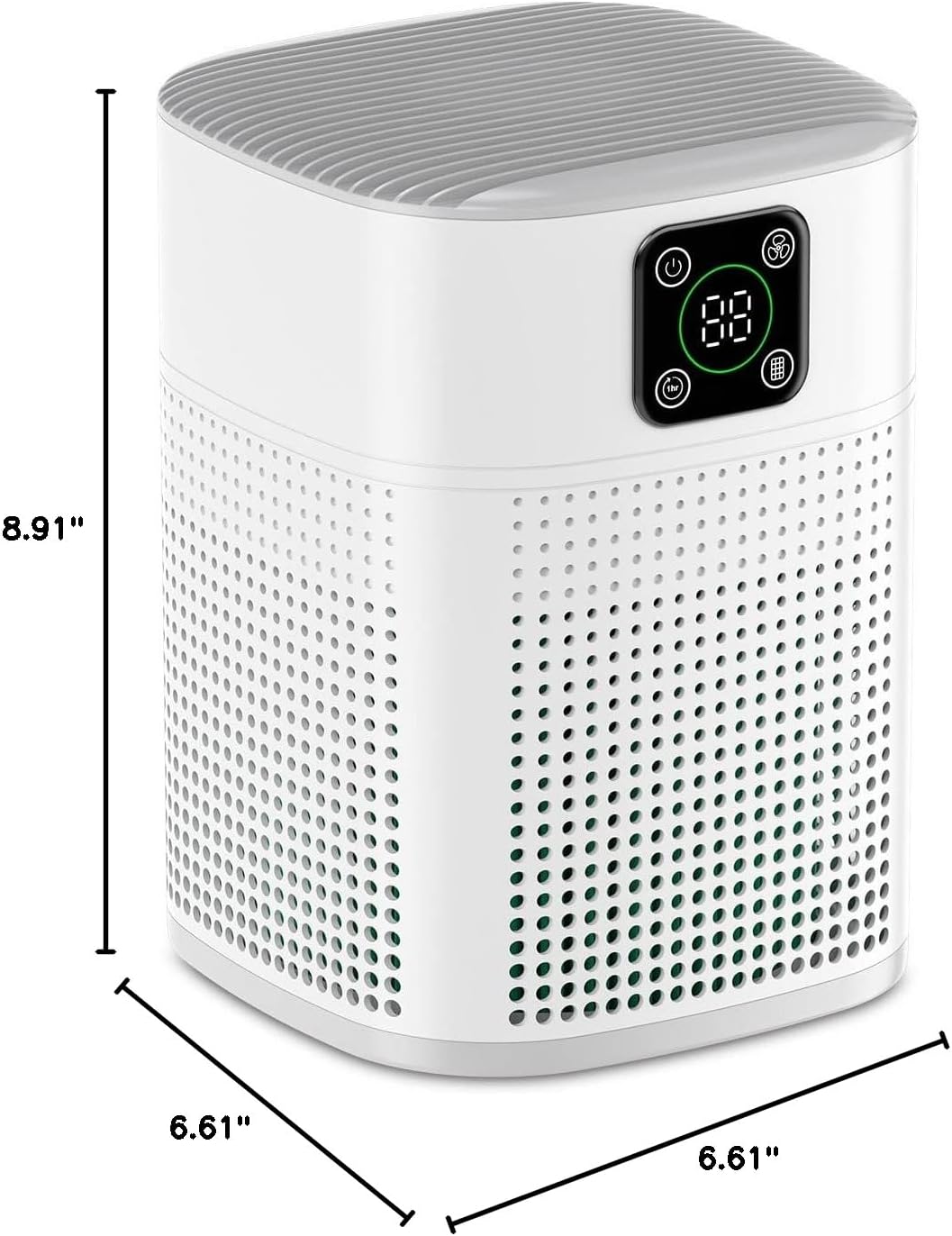 Air Purifiers for Bedroom, Honeyuan H13 HEPA Air Purifier for Home Large Room 600 sqft, Air purifiers with 360°Air Intake, 3 Fan Speeds, 3-Stage Filtration, White