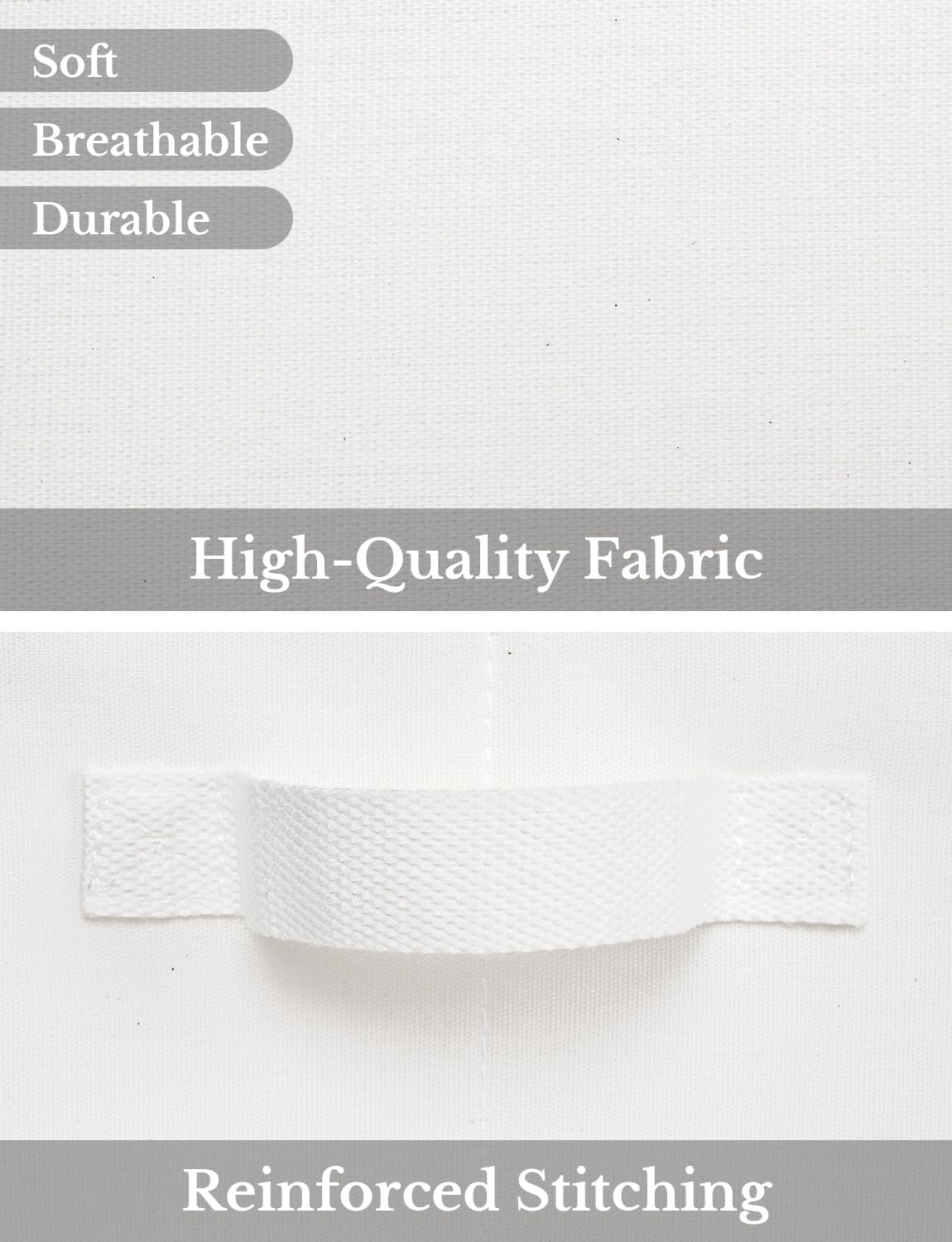 StorageWorks Closet Storage Bins, Trapezoid Organizer Box for Shelves, Fabric Clothes Bin, Foldable Organizing Baskets with Handles, Large, White, 3-Pack