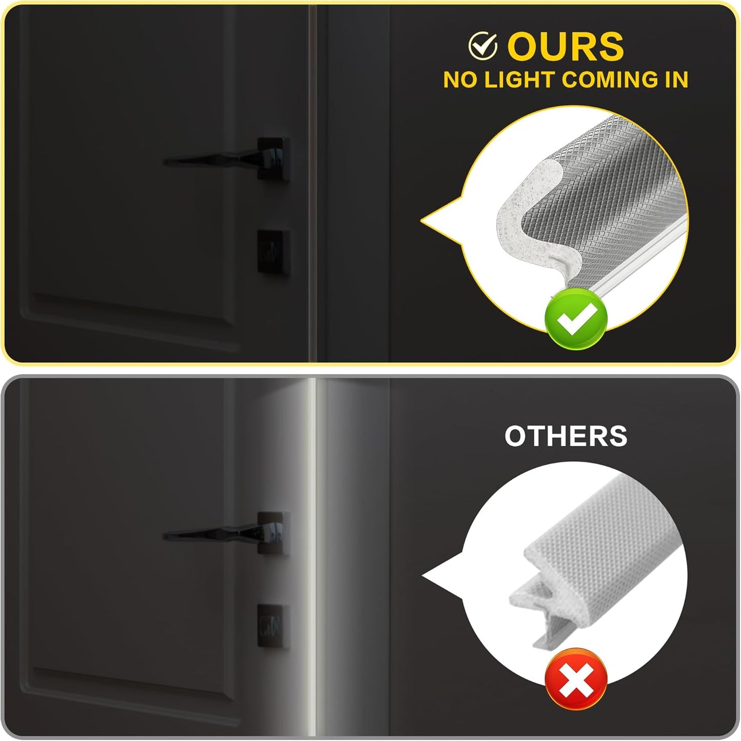 Weather Stripping Door Seal Strip Soundproof Q Foam Tape, Exterior Door Insulation Strip for Large Gap, Easy to Install(Grey, 40FT)