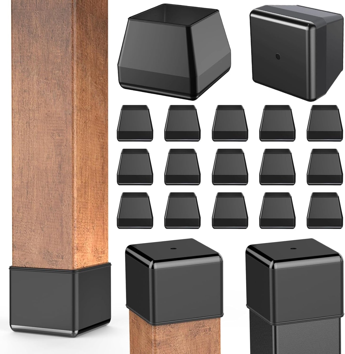 Furniture Sliders,16 PCS Square Chair Leg Sliders for Carpet, Furniture Movers Sliders, Carpet Chairs Furniture Glides, Floor Protectors, Carpet Moving Sliders Easily Move.(Black, Fit:1.62-2").