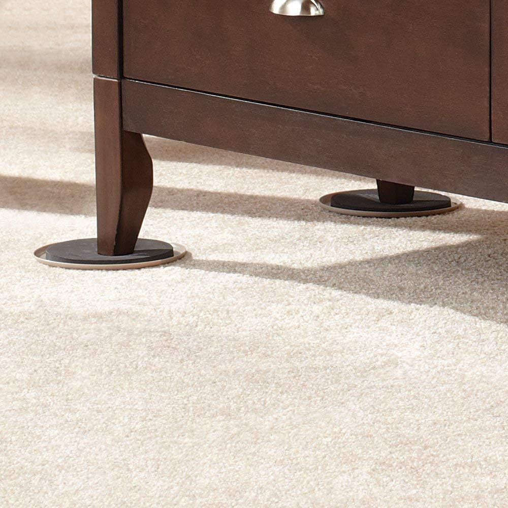 Ezprotekt 8 Pack Reusable Large Furniture Movers Sliders for Carpet, 5" Round Furniture Moving Pads, Carpet Sliders for Heavy Sofa Bed Couch Fridge, Move Items Easily and Quickly (Beige)