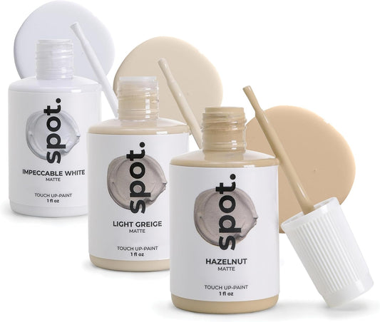 spot. Touch-Up Paint | Matte Finish for Cabinets, Walls, Doors & Furniture | Multi-Tone Beige Repair Kit | Quick-Dry, Self-Priming, Low-Odor, Eco-Friendly | No-Sanding or Primer Needed | 3 Pack
