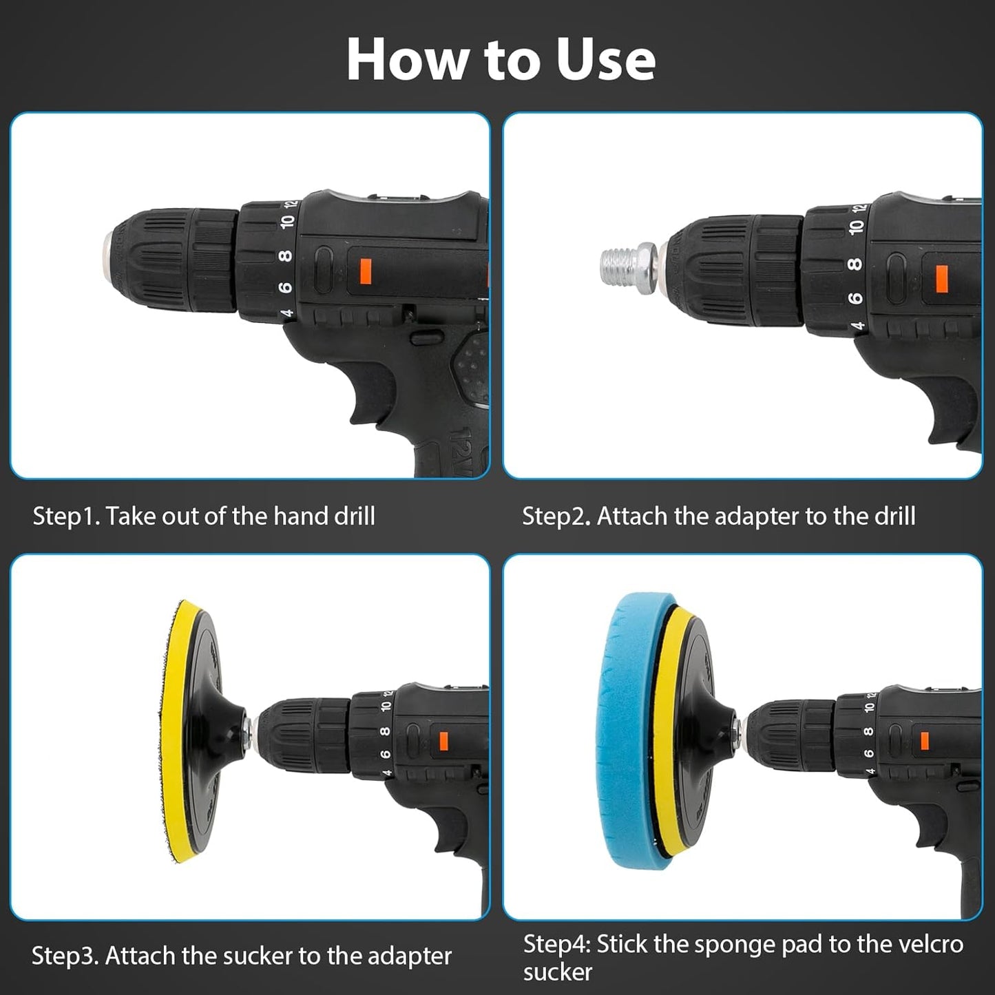 Buffing Polishing Pads, 5Pack 7 Inch Face for 6.7 Inch Backing Plate Compound Buffing Sponge Pads Cutting Polishing Pad Kit for Car Buffer Polisher, Polishing and Waxing