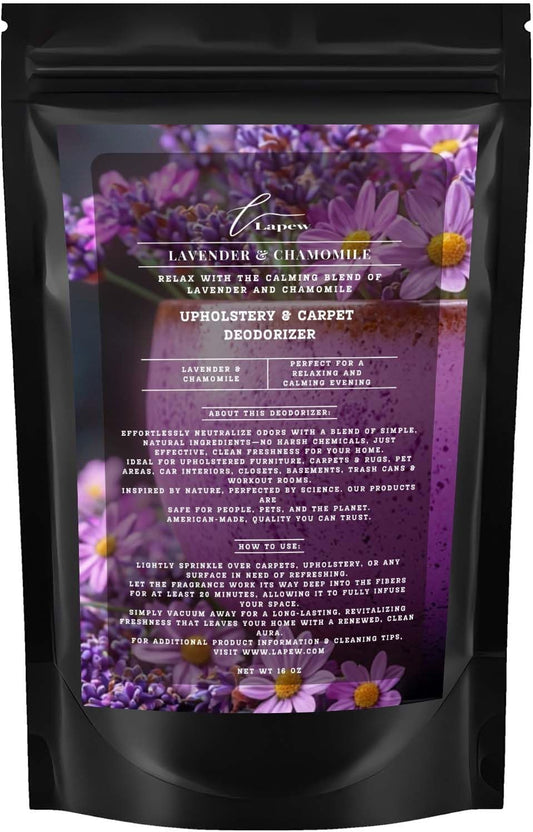 Lavender Chamomile Carpet Freshener Powder: Powerful Odor Eliminator for Home, Upholstery Deodorizer, Carpet Deodorizer, Pet Urine, Cat Litter Box - Lavender Chamomile Fragrance