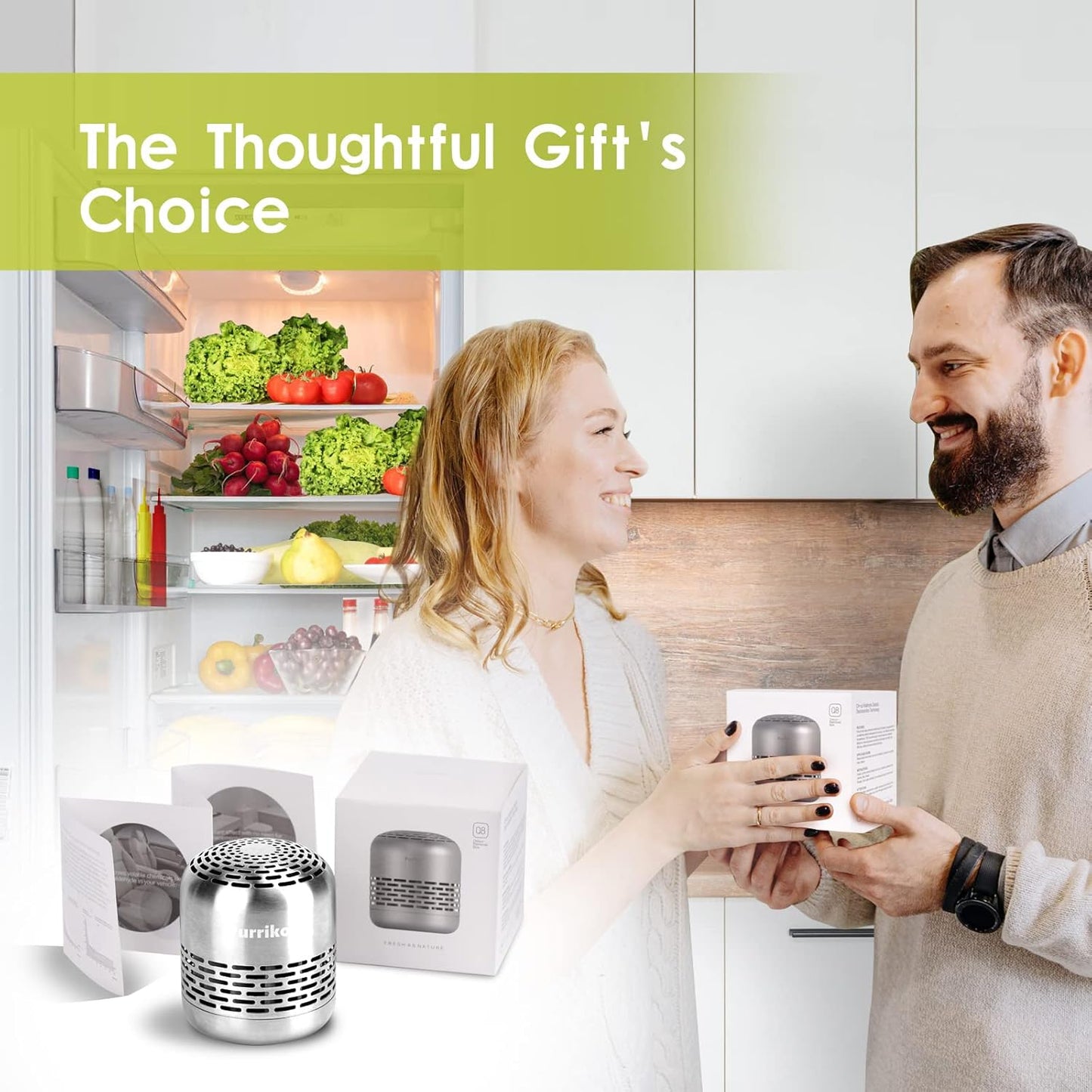 Purriko Refrigerator Deodorizer,Lasts up to 10 Years,Refrigerator Odor Eliminator,Fridge Deodorizer,More Effective Than Baking Soda Bamboo Air Purifying Bags