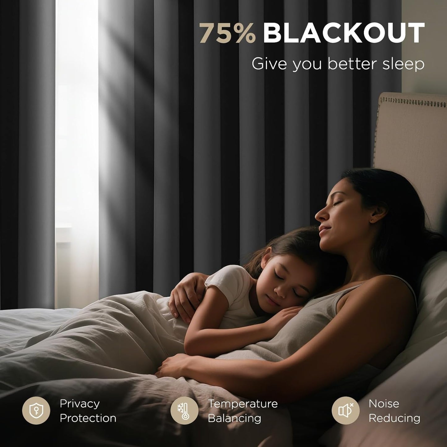 Joydeco Blackout Door Curtain for Doorway Privacy 108 Inches Long, Grommet Closet Curtain for Open Closet, Room Divider for Bedroom Living Room (Grey, 52Wx108L, 1 Panel)