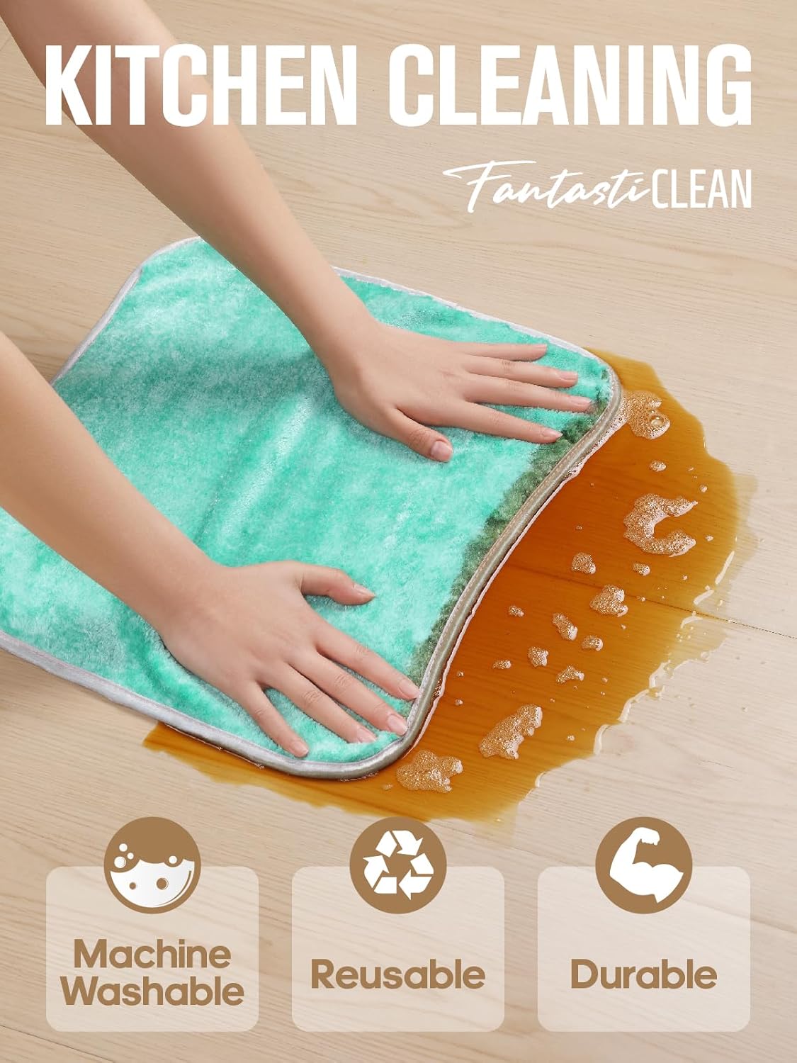 Fantasticlean Microfiber Car Detailing Towels, Car Drying Towel with Edge, Plush, Coral Fleece, 700GSM, 16" x 16", 6 Pack, Scratch-Free, Ultra Absorbent, Car RV Boat Home Cleaning (Grey and Green)