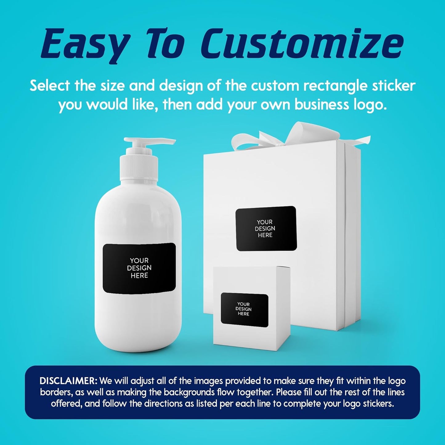 5-1000 Custom Vinyl Stickers - Upload Your own Image, Text, Design, Logo - Personalized Logo Labels for Handmade, Packaging, Bottle, Jars, Candle, Brand Stickers (Black, 6x4)