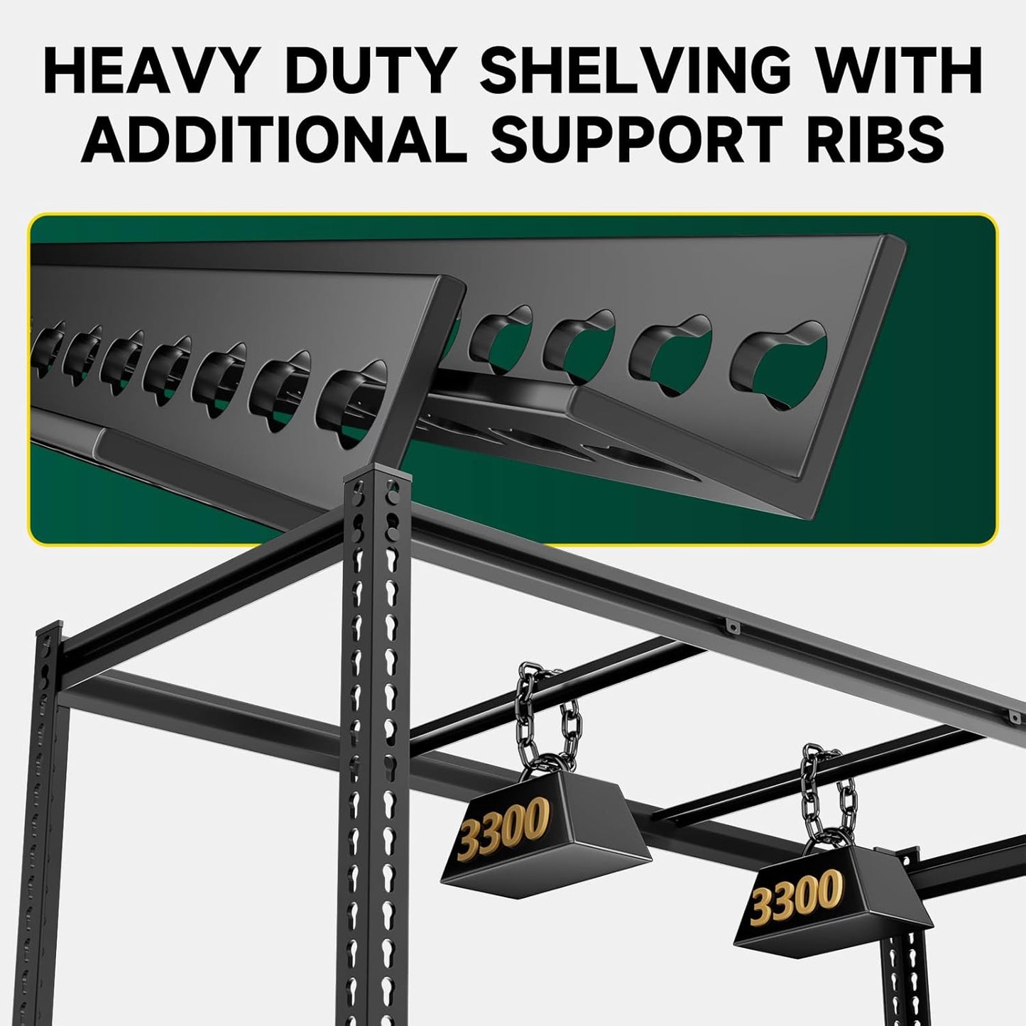 5-Tier 60" W X 24" D X 72" H Storage Shelves 3000LBS Garage Shelving Metal Storage Racks and Shelving Adjustable Heavy Duty Shelf Units for Basement Industrial(Black)