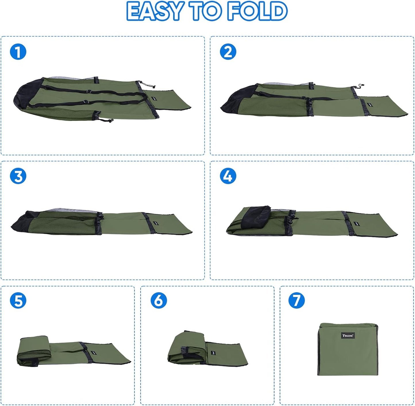 BALEINE 120L Laundry Bag Backpack, 900D Oxford Fabric Large Travel Laundry Bags with Shoulder Straps and 2 Mesh Pockets for College Dorm, Apartment, Laundromat (Green, 120L)