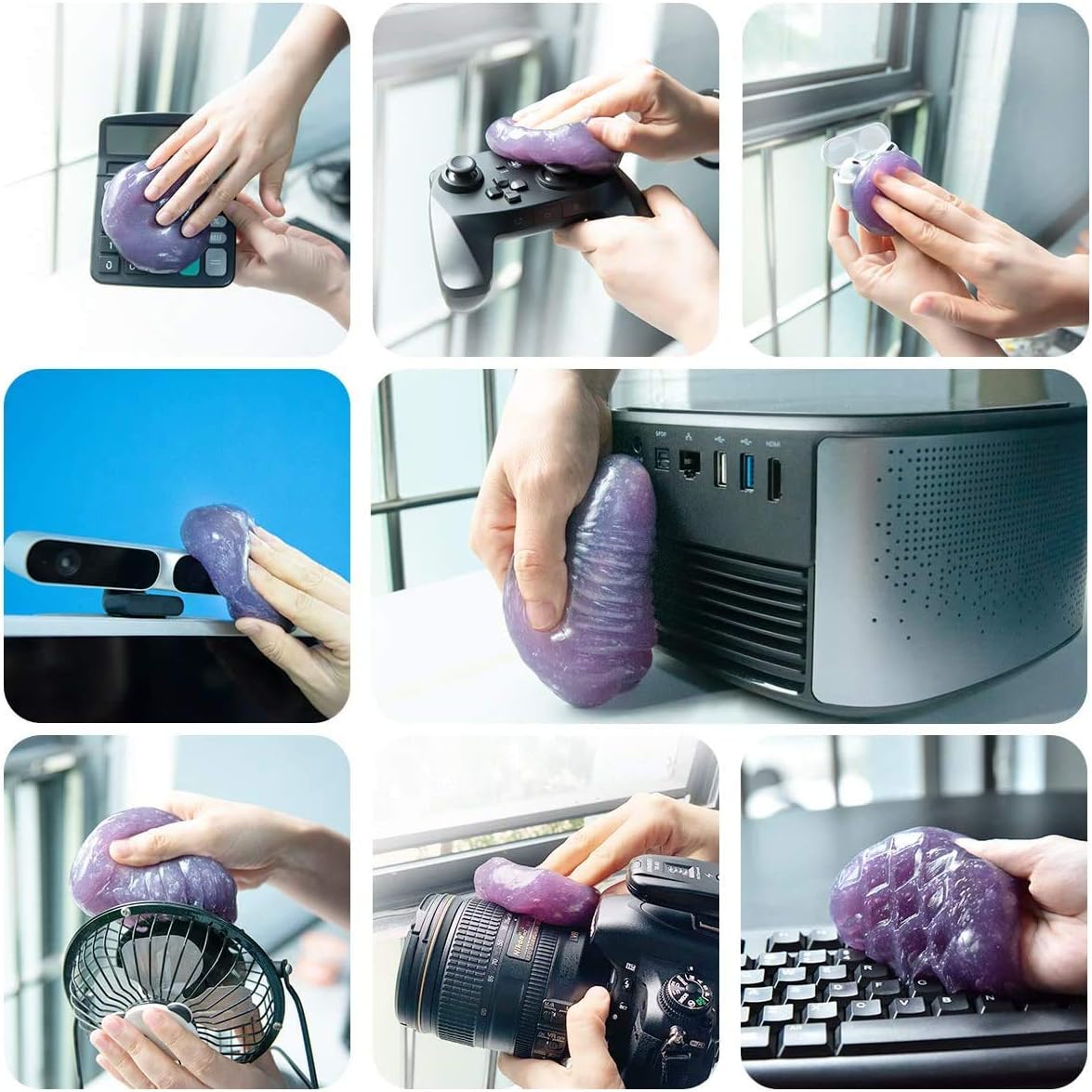 ASFSKY Car Cleaning Gel - 5 Pack Purple, Dust Cleaner for Cars & Keyboards