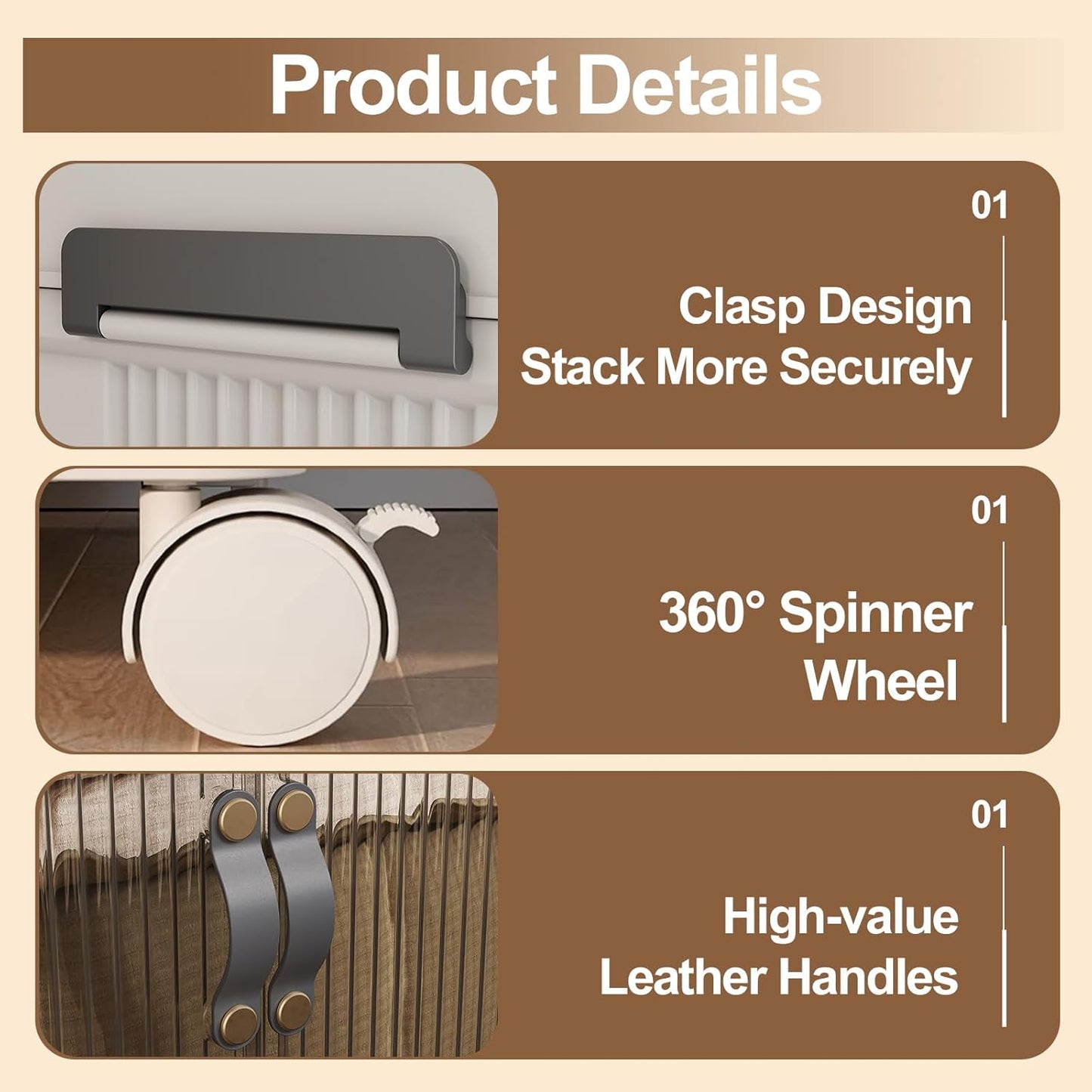 SAILUN 136Gal/543Qt Stackable Storage Bins Folding Collapsible Storage Bins with Lid, Closet Organizers and Storage, Storage Box Grey 26" W x 17" D x 71" H