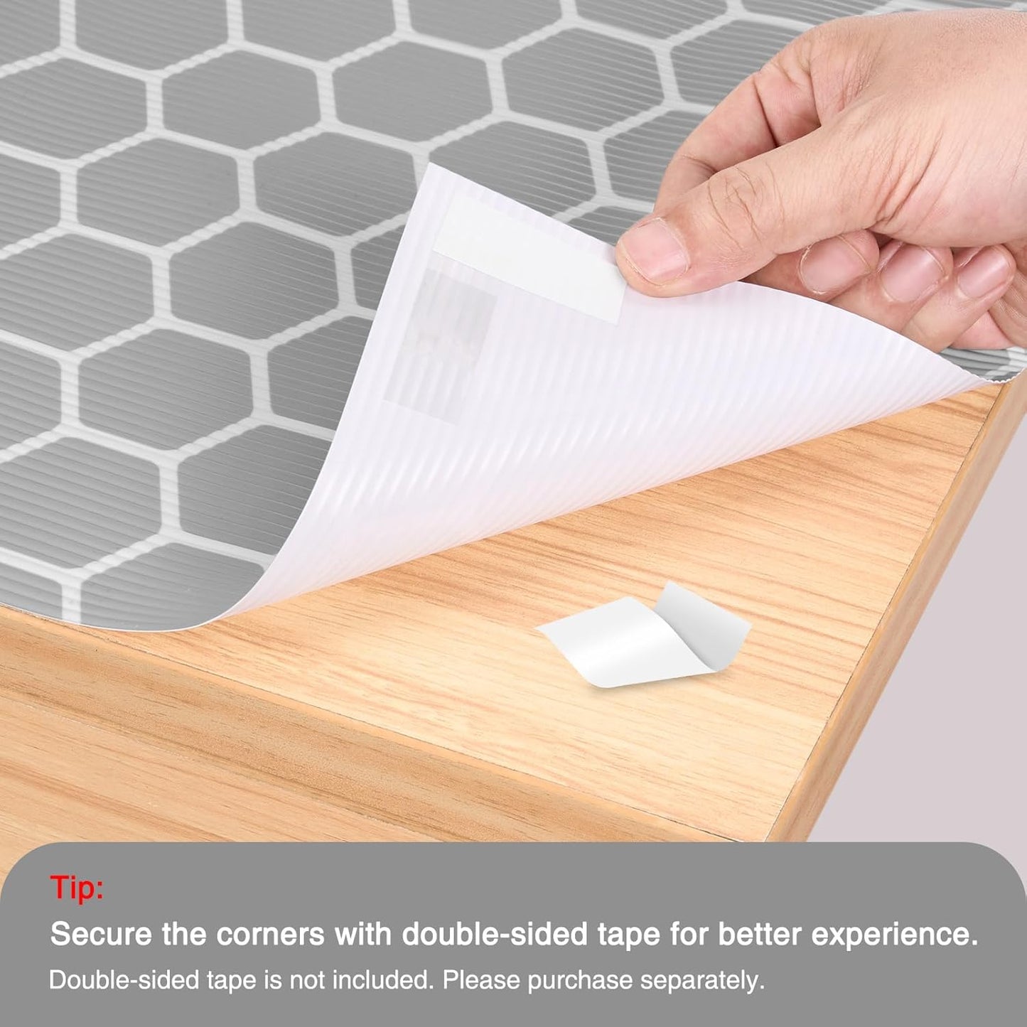 Glotoch Premium Non Slip Shelf Liner 12” X 20 Ft, Non Adhesive Drawer Liner, Waterproof Shelf Paper for Kitchen Cabinets, Drawer, Fridge, Wire Shelving, Pantry, Bathroom-Heavy Duty,Geometric Grey