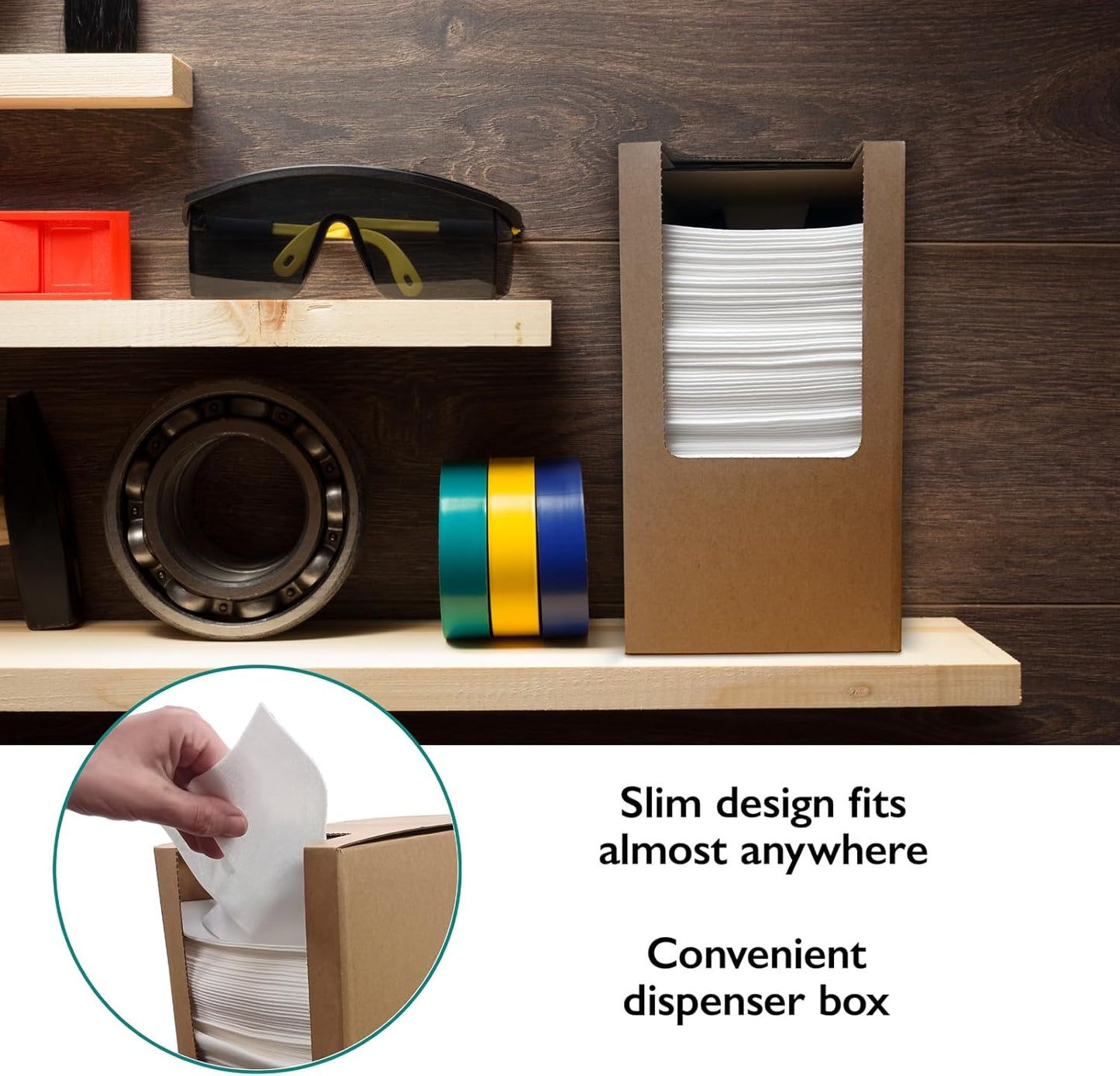 EvaClean Extra Large Disposable Microfiber Wipes - Lint-Free, Strong & Versatile, Solvent-Resistant, Use Dry or with Water, Cleaners, Sanitizers, or Disinfectants - 13.75" x 12", 200 Wipers per Box