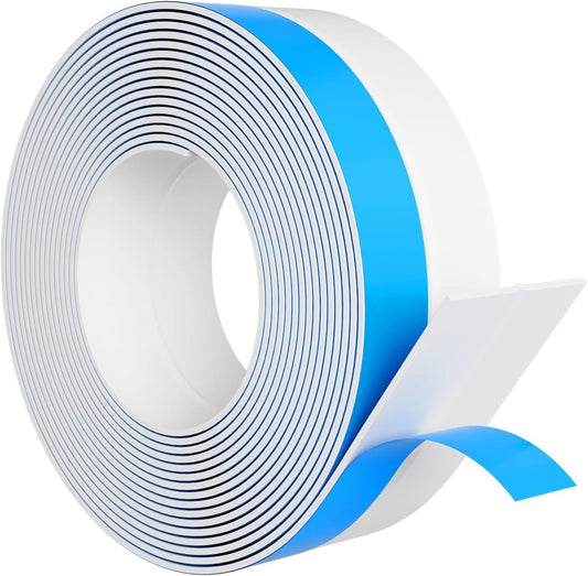 Weather Stripping Door Seal, Silicone Strip for Frame and Gaps Draft Stopper,Glass Shower Door Sweep, White, 20 Feet x 2 Inch