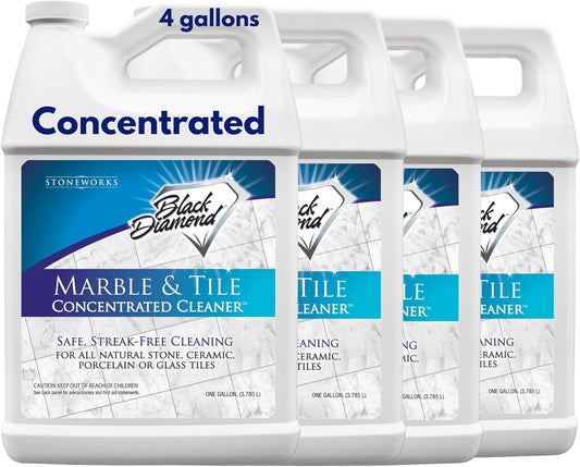 Black Diamond Stoneworks MARBLE & TILE FLOOR CLEANER. Great for Ceramic, Porcelain, Granite, Natural Stone, Vinyl and Brick. No-rinse Concentrate.(4-Gallons)