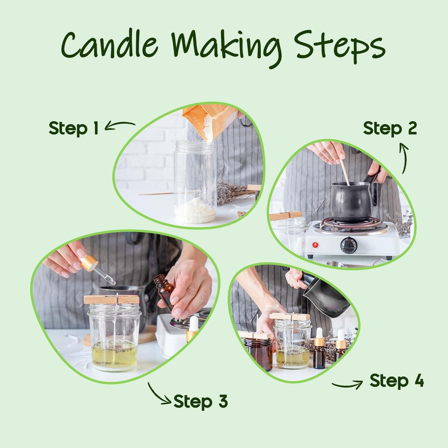 UNOTENA Soy Wax Flakes for Candle Making, Natural Candle Wax, Farm-Sourced, No Additives, Safe and Pure, 2.2LB