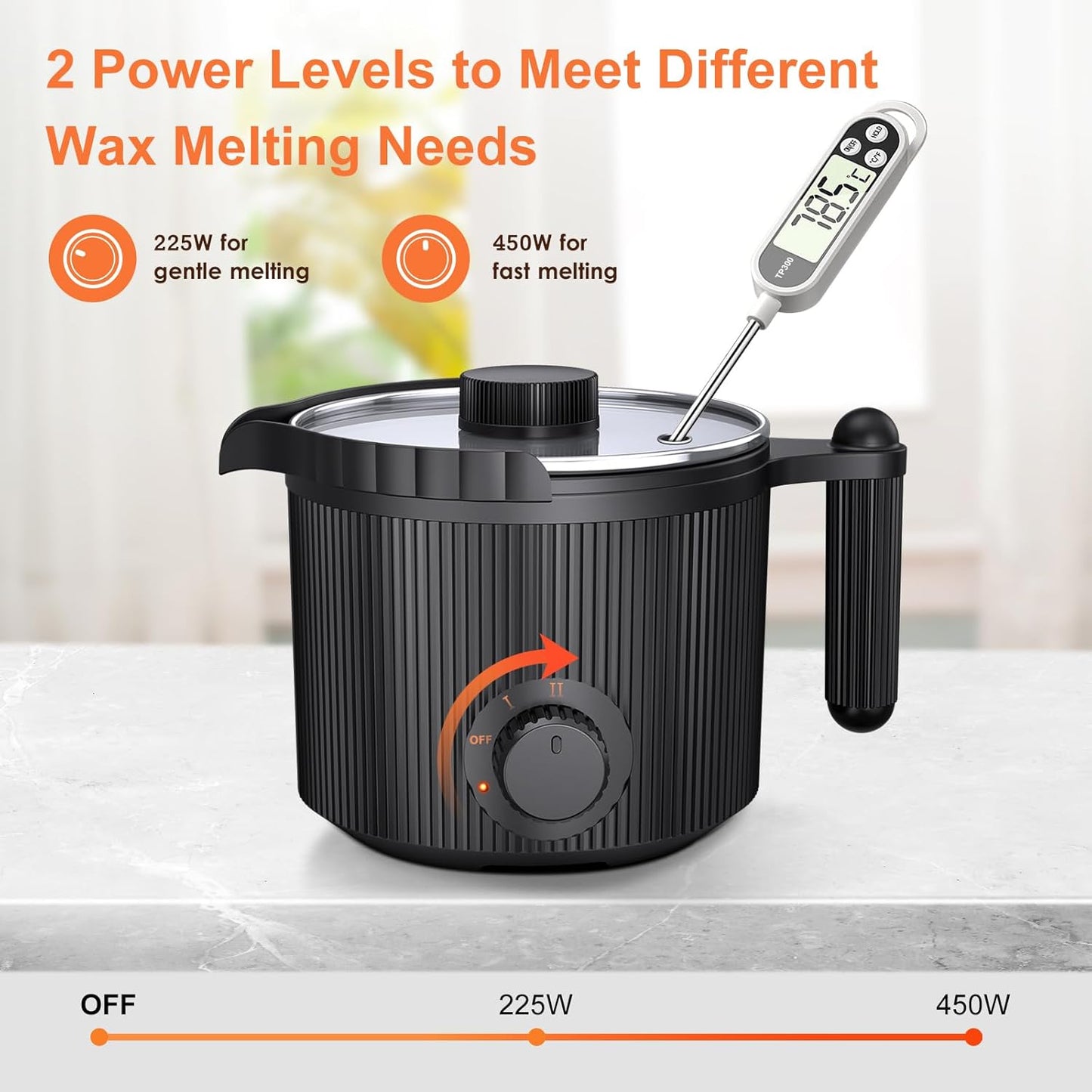 venpow Candle Wax Melter with Pour Spout, Candle Making Kit for Adult Beginners, 1.5L Large Capacity, for Making Candles and Soaps, Kit Includes Wax Melting Pot and Stirring Spoon