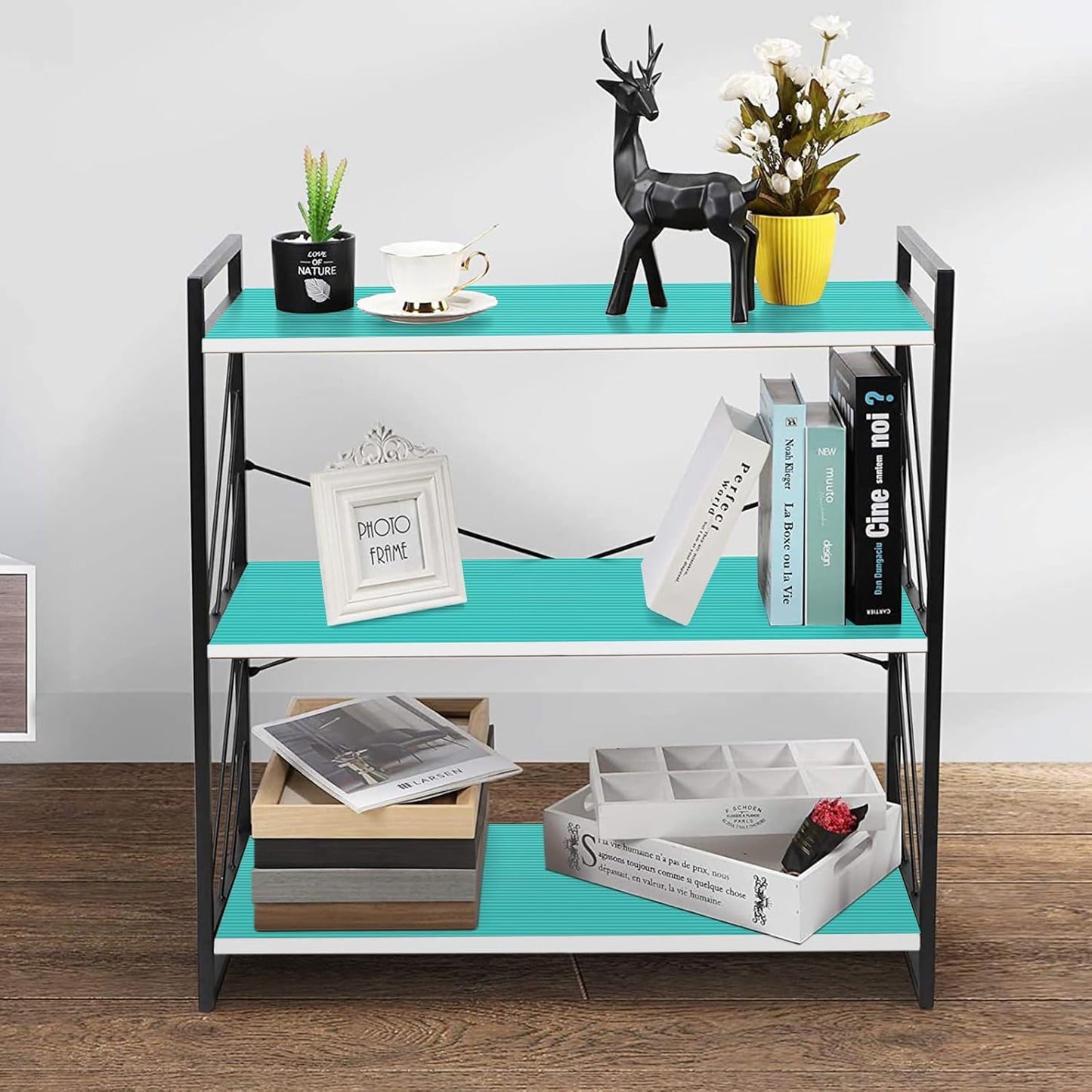 Shelf Liners for Kitchen Cabinets Drawer Liner Non Adhesive Cupboard Mat EVA Material Waterproof Refrigerator Mats Washable Fridge Liner for Cupboard and Desks Liner Blue 17.3 x 236.2 Inches