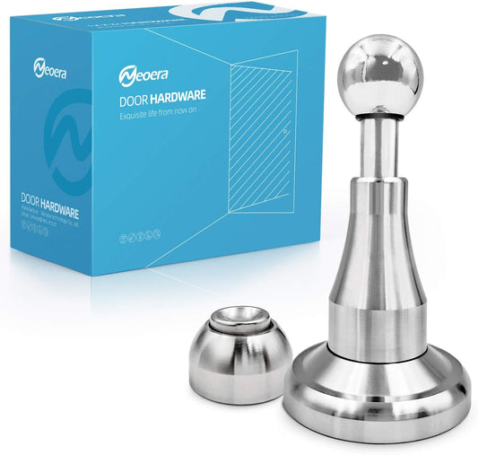 Neoera Magnetic Door Stopper, Updated Hydraulic Shock Absorbent Technology, Soft-Catch Magnetic Hold, Premium 304 Stainless Steel, Anti-Rust, Heavy Duty for Various Door Types, Wall Mount 4Pack