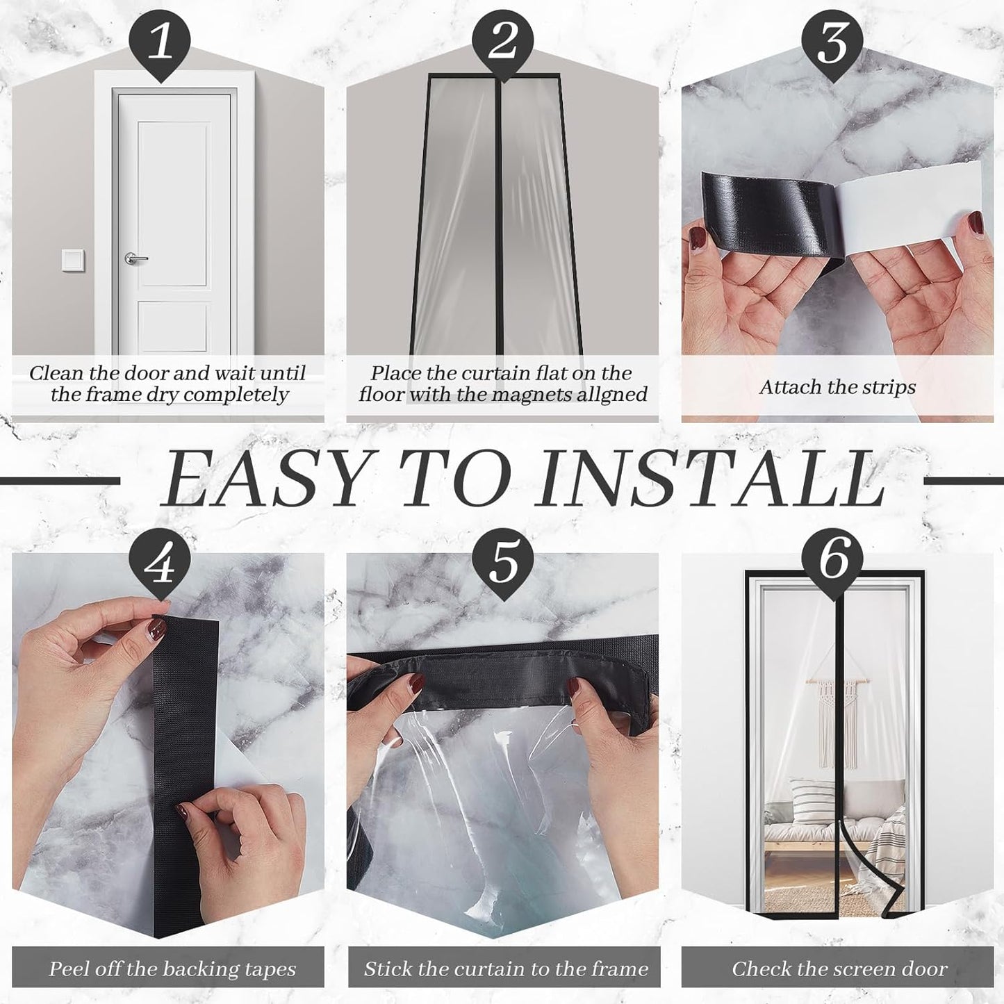 Amylove Zipper 38 x 83 Inch Dust Barrier Door Kit Construction Door Barrier 3 x 7 ft Reusable Plastic Curtain Cover Containment Standard Doorway Temporary Wall Screen Sheeting for Bathroom Hallway