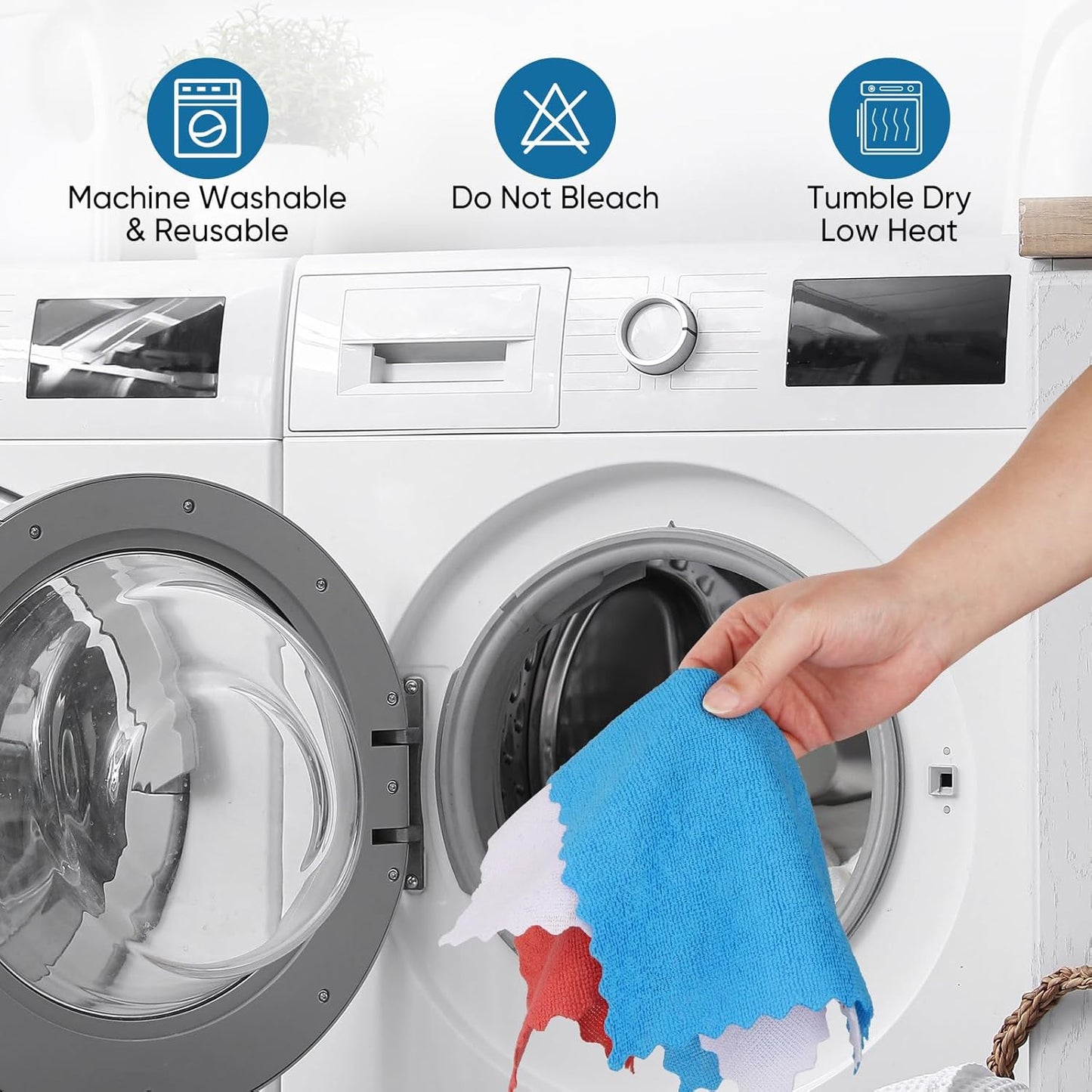 Orighty Microfiber Cleaning Cloths, 75 Sheets Shop Towels, Reusable Paper Towels Shop Rags, Washable Microfiber Towel Roll Cleaning Rags for Cars, House, Kitchen, 11.5’’ x 11.5’’, Red