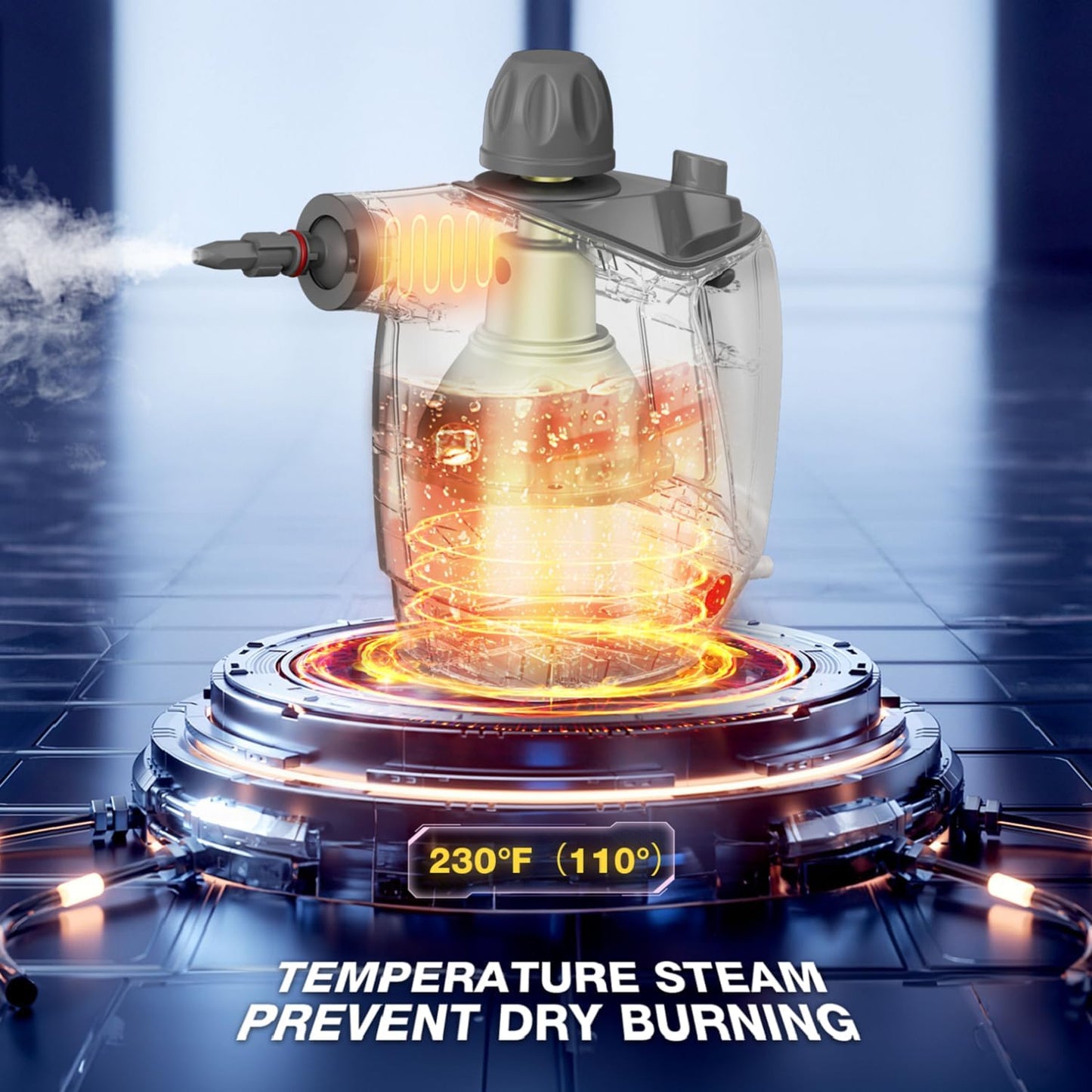 Handheld Steam Cleaner, Steam Cleaner with 16 PCS Accessory & Safety Lock, 500ML Large Capacity Natural Surface Steam for Cleaning, Multipurpose Steamer for Home, Car, Bathroom, Grease (White)