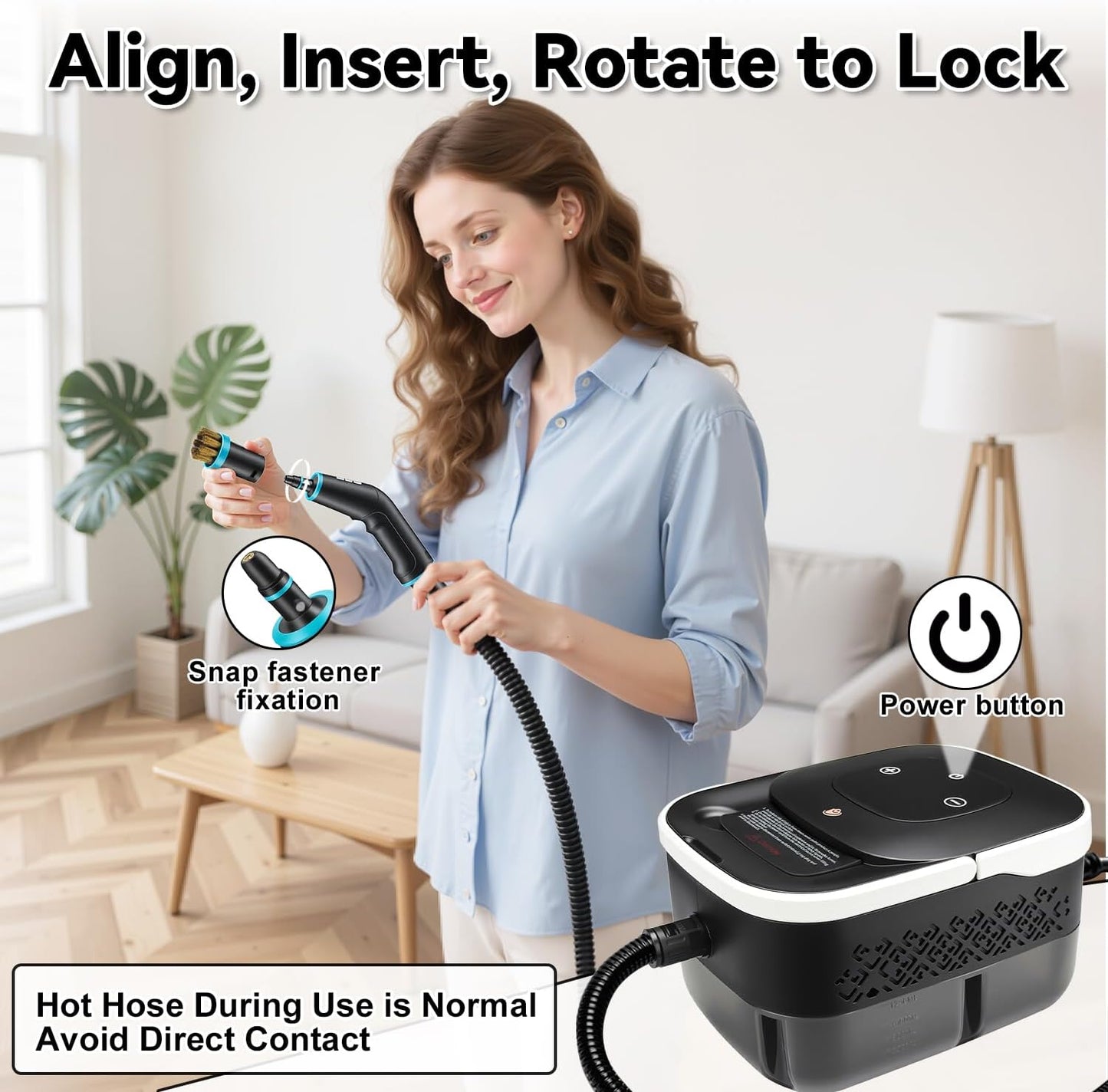 Steam Cleaner for Home, 2500W Portable Handheld Steamer for Cleaning, Large Capacity Tank Pressurized Steam Cleaning Machine for Car, Bathroom, Kitchen, Furniture, Grout, Floor, Tile