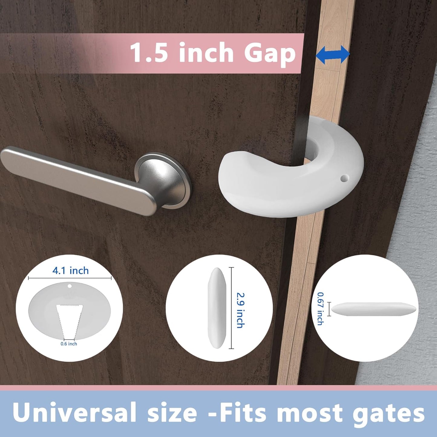 Silicone Door Pinch Guard and Door Slam Stopper, Durable Finger Pinch Guard, Prevents Pinch Injuries, Slamming Doors, Door Stopper for Kids, 6 Packs White.