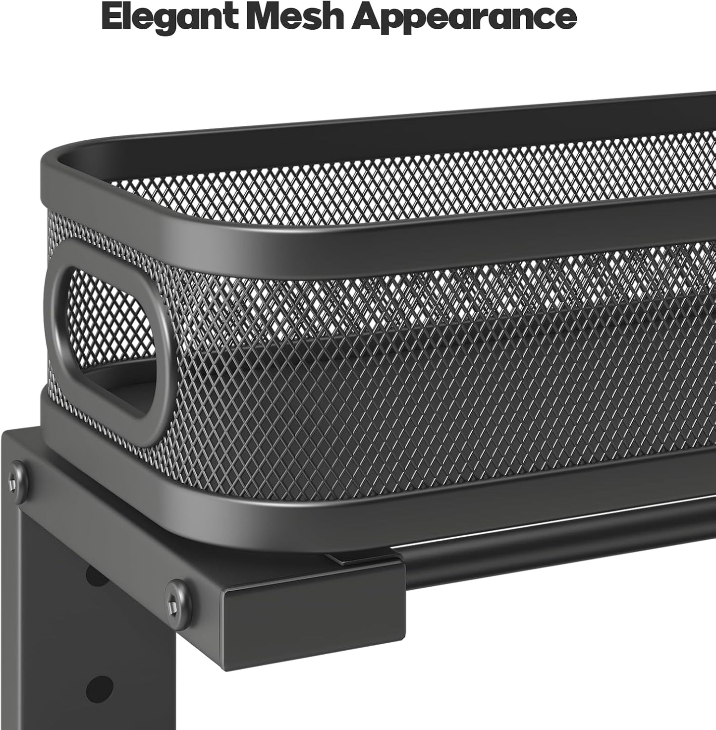 2 Pack 19.3IN-Depth Under Sink Organizer with Smooth Cylindrical Rail,2-Tier Pull Out Multi-Purpose Cabinet Storage for Bathroom&Kitchen,Height Adjustable,Rust-Resistant Coating-Black