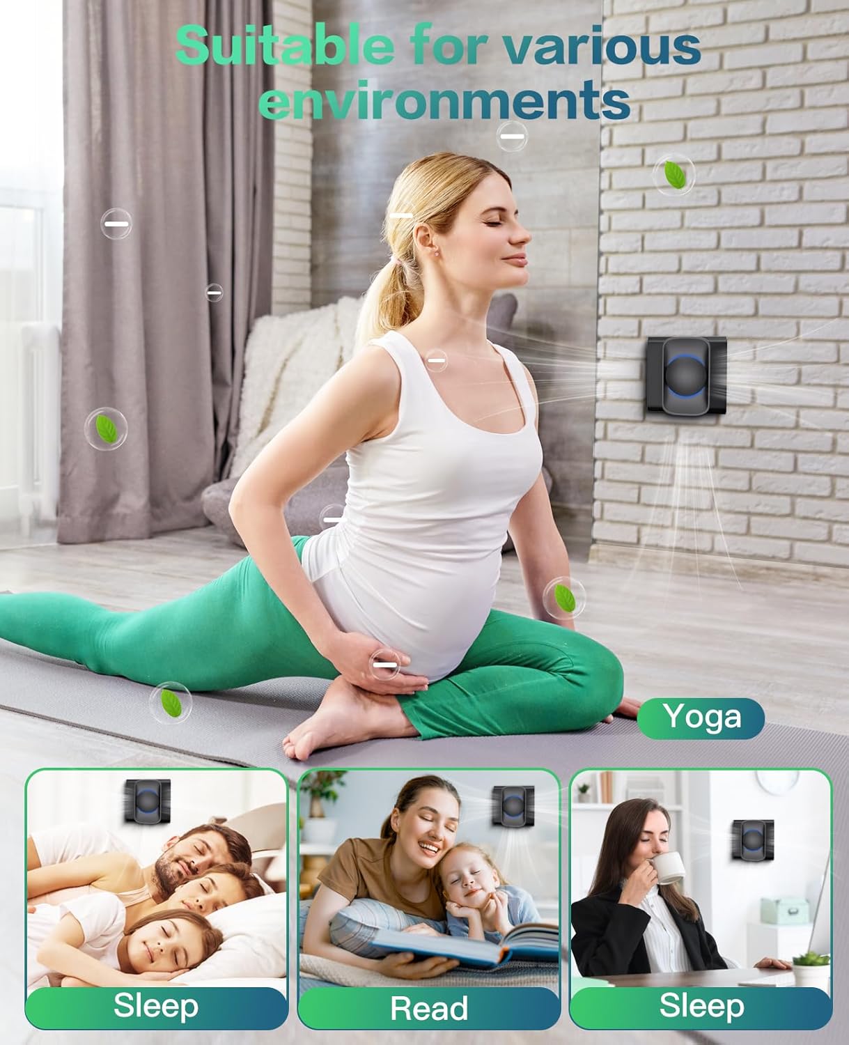 iDiskk [4 Pack] Air Purifier for Home,Plug-In Negative Ion Quiet Air Ionizers for Bedroom, Office, Kitchen,Portable Mini Air Cleaner Odor with Night Light, Smoke, Dust, Pet Dander Eliminator-Black