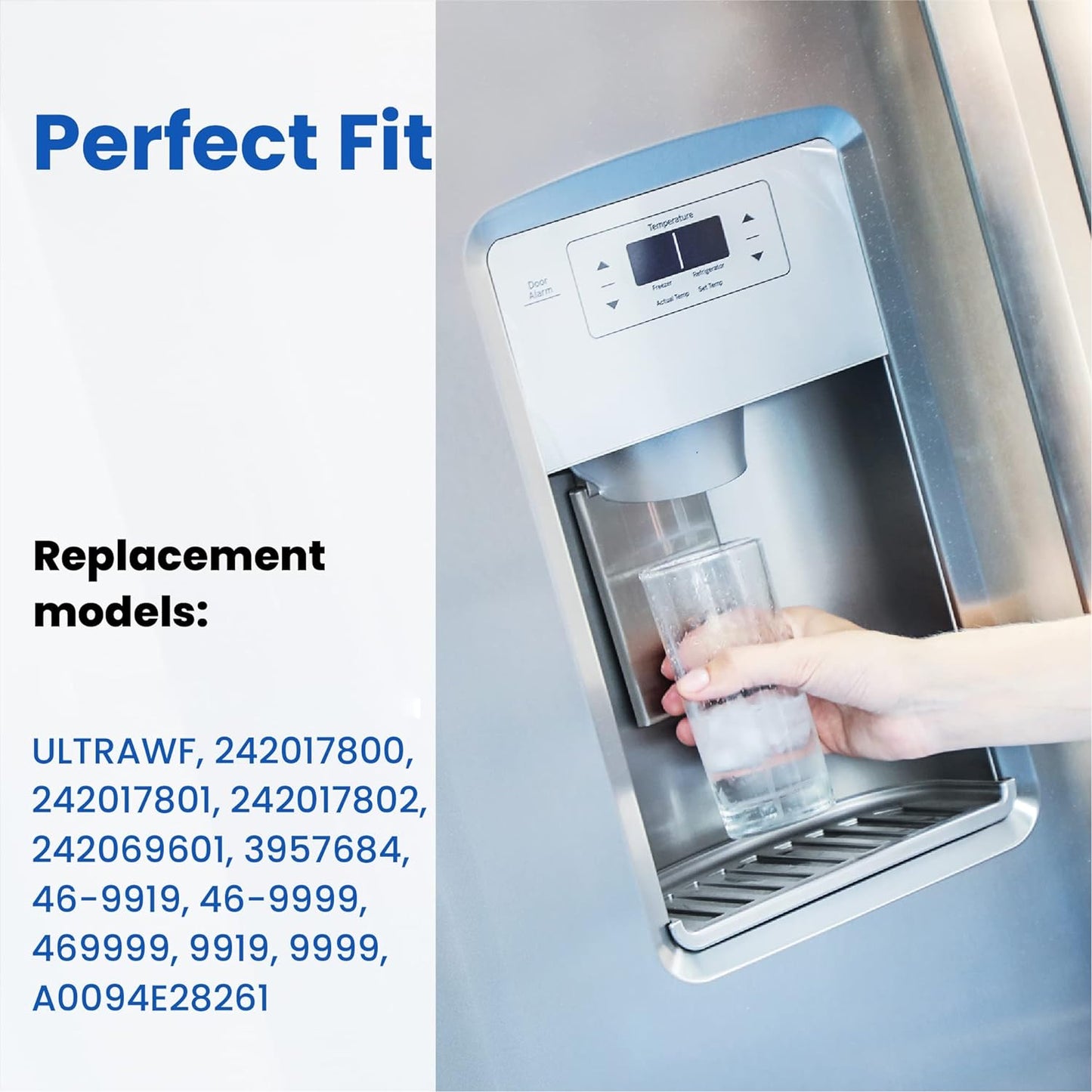 HP005 Replacement for Frigidaire ULTRAWF, Pure Source Ultra, Kenmore 9999, 469999, 46-9999, A0094E28261 Water and Ice, Height 11 inches, 4 Count