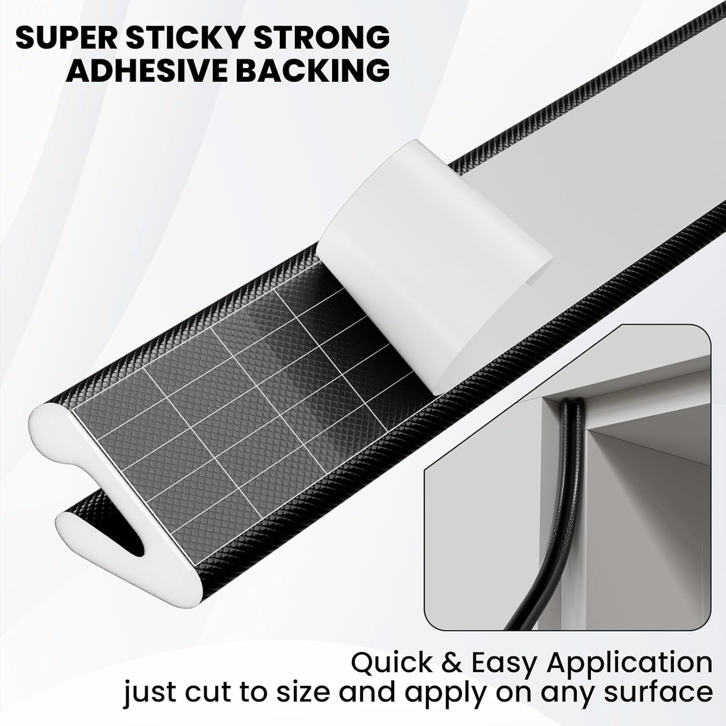 V Shape Foam Weather Stripping Door Frame Seal Strip 33FT Black, Draft Stopper, Insulation Winter, Weatherstripping, Gap Sealing, Soundproofing, Self-Adhesive Used for Exterior Front Door Side