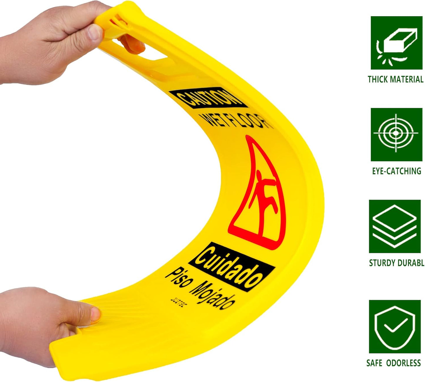 Wet Floor Sign 3 Pack - Caution Wet Floor Signs Commercial for Safety Precautions | Visible Yellow Warning Sign for Slippery Surfaces