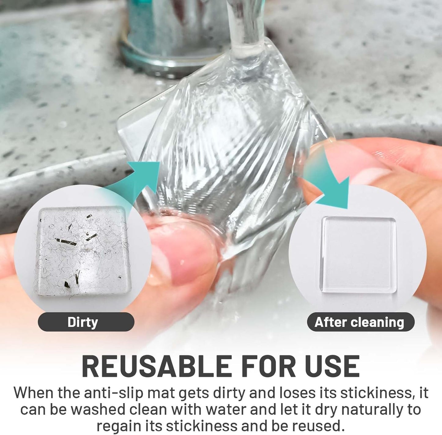 40 PCS Non Slip Furniture Pads, Phixbear Anti Vibration Pads, Reusable Multifunctional Self-Adhesive Silicone Pad, Shockproof and Silent, for Anti-Slip on Tables, Sofas, Beds, and Floor Protection