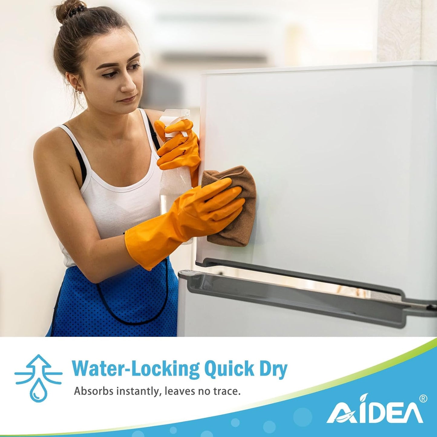 AIDEA Microfiber Cleaning Cloth-12PK, Soft Microfiber Towels for Cars, Absorbent Cleaning Rags, Lint-Free Streak-Free Wash Cloths for House, Kitchen, Window(12in.x12in), Brown