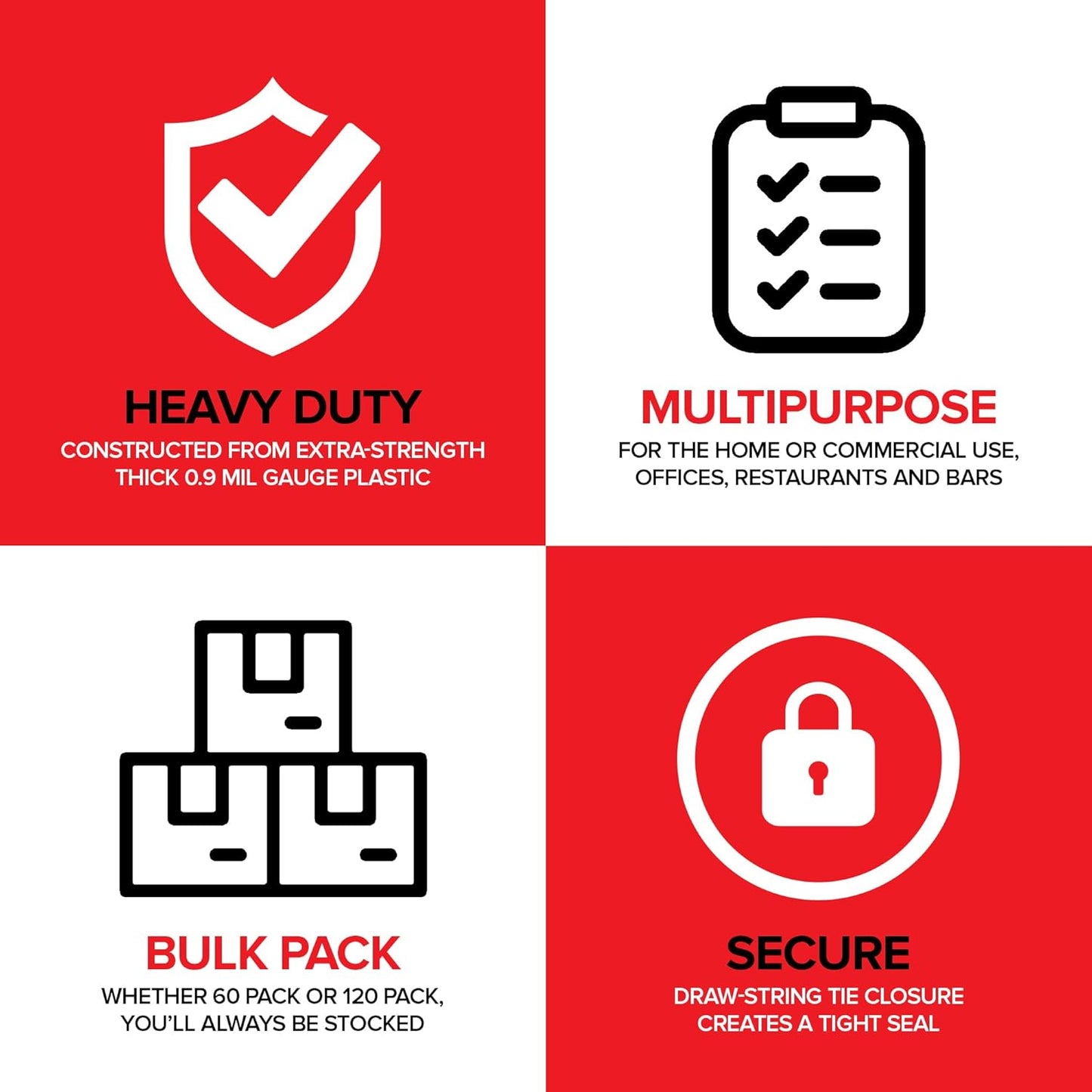 Heavy-Duty Blue Recycling Bags, 60-Pack Blue Garbage Bags For Recycling | 33-Gallon Capacity| Commercial, Industrial or Home Use