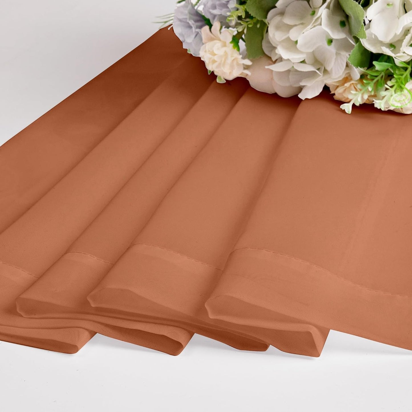 Chyhomenyc Sheer Orange Curtains 90 inches Long 2 Panels, Light Filtering Soft Airy Solid Elegant Voile Window Treatment Drapes for Bedroom Living Room Wedding Party Decor, 42 Wx90 L Inches