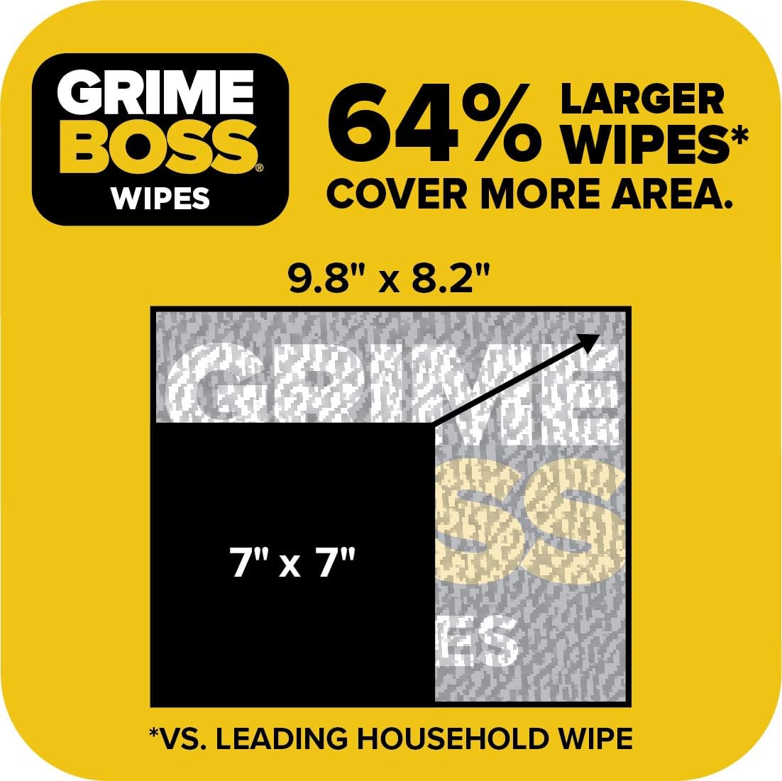 Grime Boss Heavy Duty Wipes (6 x 30ct) | Wet Wipes Used for Hands, Equipment, Tools, Garden, Automotive| Easily Removes Oil, Grease, & Dirt