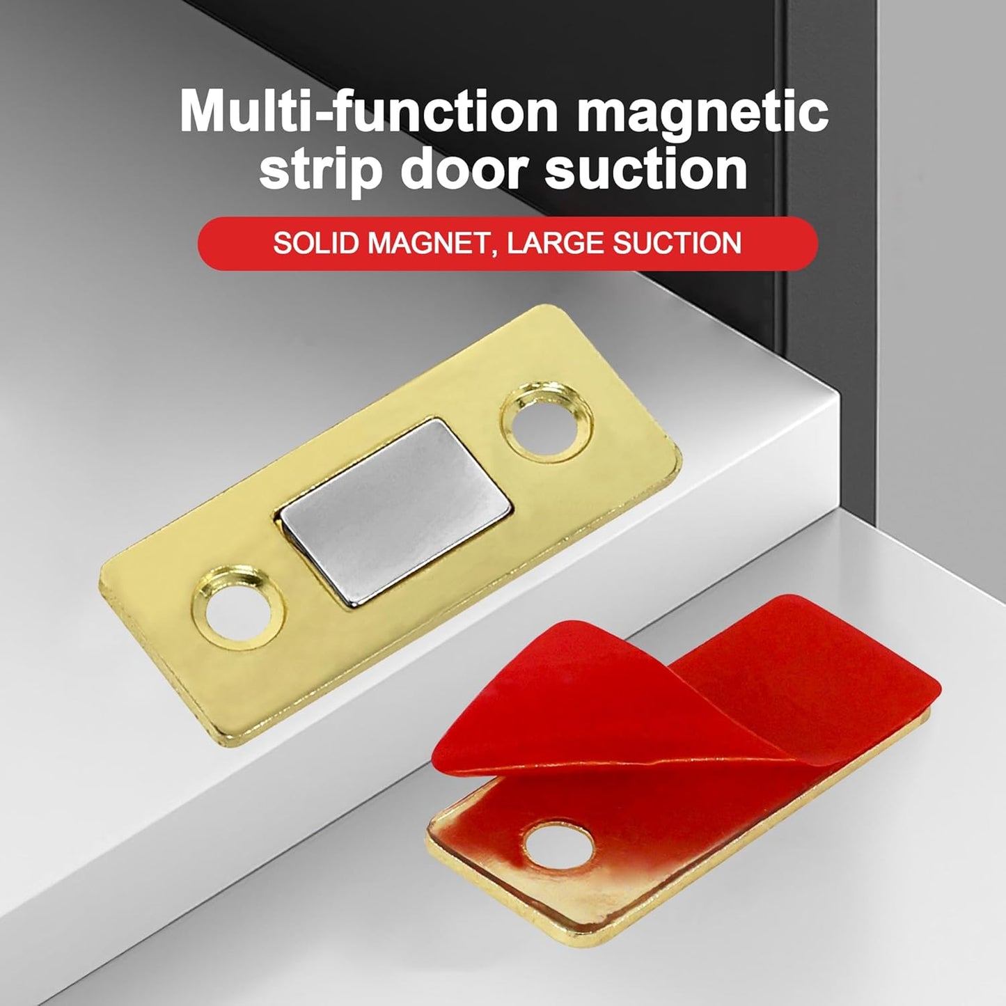 Cabinet Magnetic Catch, 20 Pack Gold Ultra Thin Magnetic Cabinet Door Catch, Adhesive Cabinet Magnets for Kitchen Drawer Cabinet Door Closet, Concealed Strong Magnetic Cabinet Latch