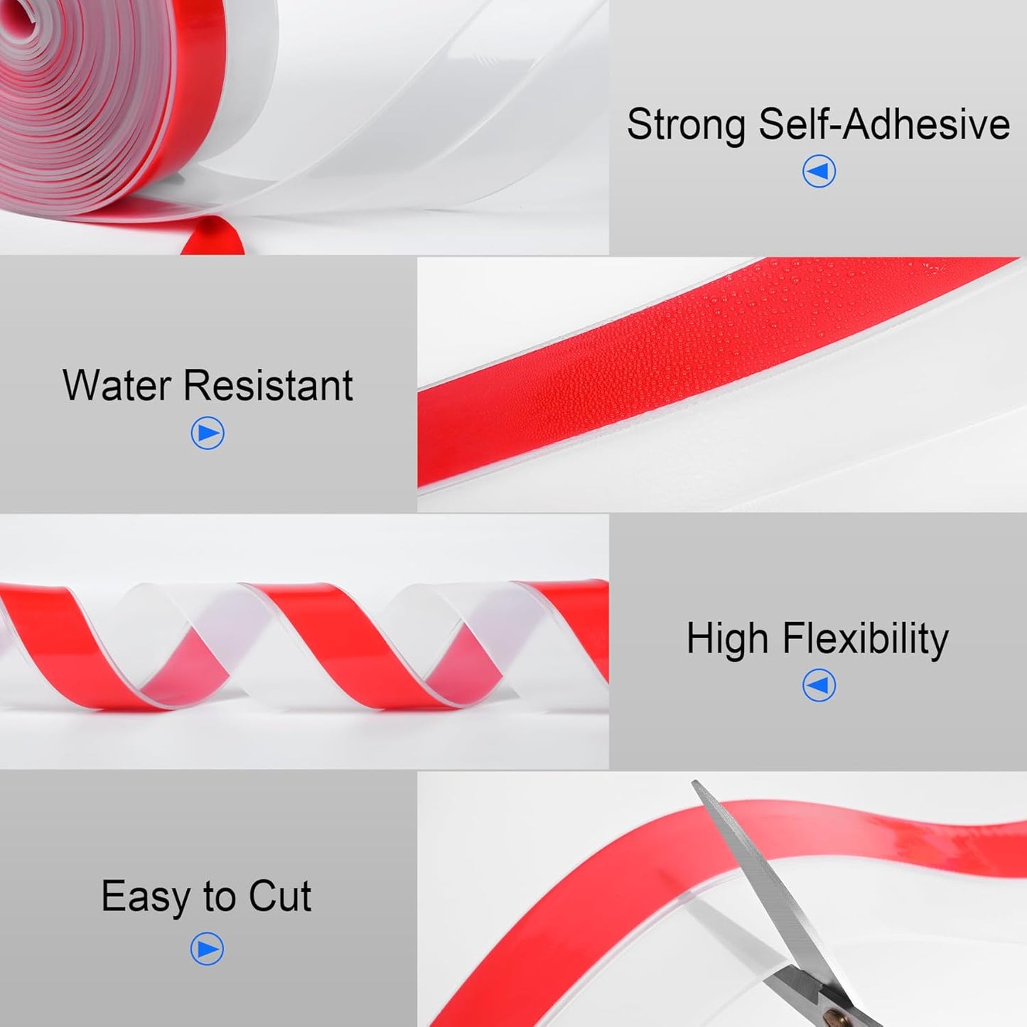 ToLanbbt Weather Stripping Silicone Door Seal Strip 3 in x 20 ft Door Draft Stopper Self Adhesive Door Draft Tape, Side & Bottom Gaps Insulation Strip for Glass Shower Door Sliding Door Window, Clear