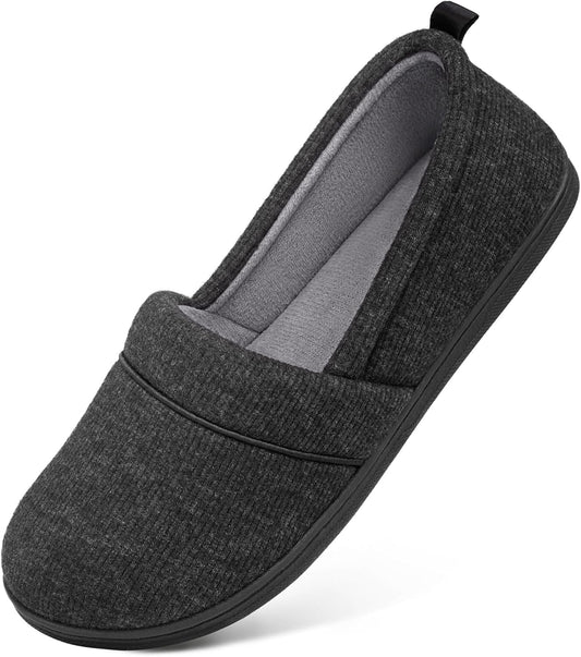 HomeTop Women's Comfy Loafer Slippers Lightweight Memory Foam Non-slip Indoor House Shoes
