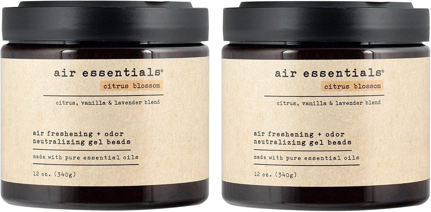 Air Essentials Air Freshener & Odor Neutralizer Gel Beads - 12 oz, Pack of 2 - Odor Eliminator - Made with Pure Essential Oils - Citrus Blossom Scent