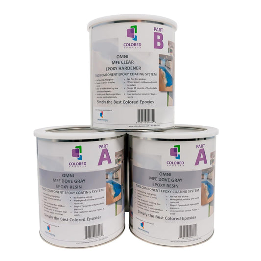 Dove Gray Epoxy Resin Coating 100% Solids, High Gloss for Garage Floors, Basements, Concrete and Wood, 3 Gallon Kit