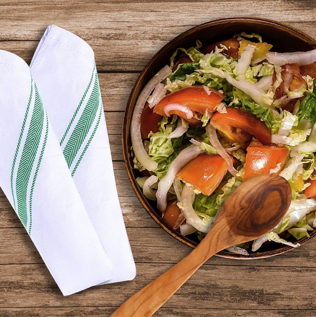 Dish Towels Set (Value Pack of 15) Size 15x25 Inch, 100% Cotton Soft & Absorbent Linen Kitchen Towels, Tea Towels, Reusable Cleaning Cloths for Household Cleaning (Multi)