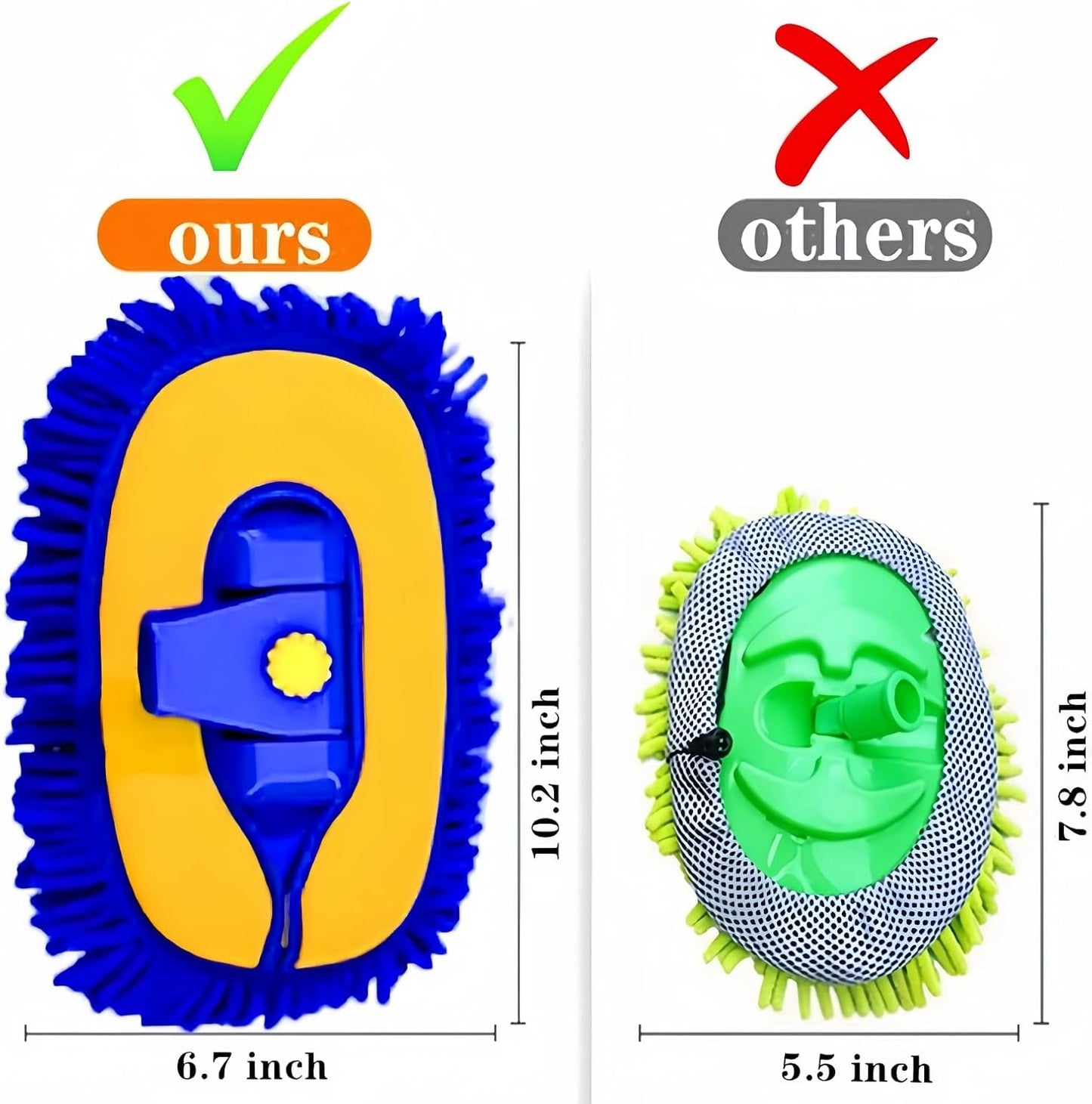 Car Wash Brush with Long Handle, Microfiber Towels Car Wash Kit Cleaning Supplies, Car Wash Mop Mitt with 2 Replacement Head , Extension Pole Car Brush Cleaning Kit for Cars Trucks(Blue)