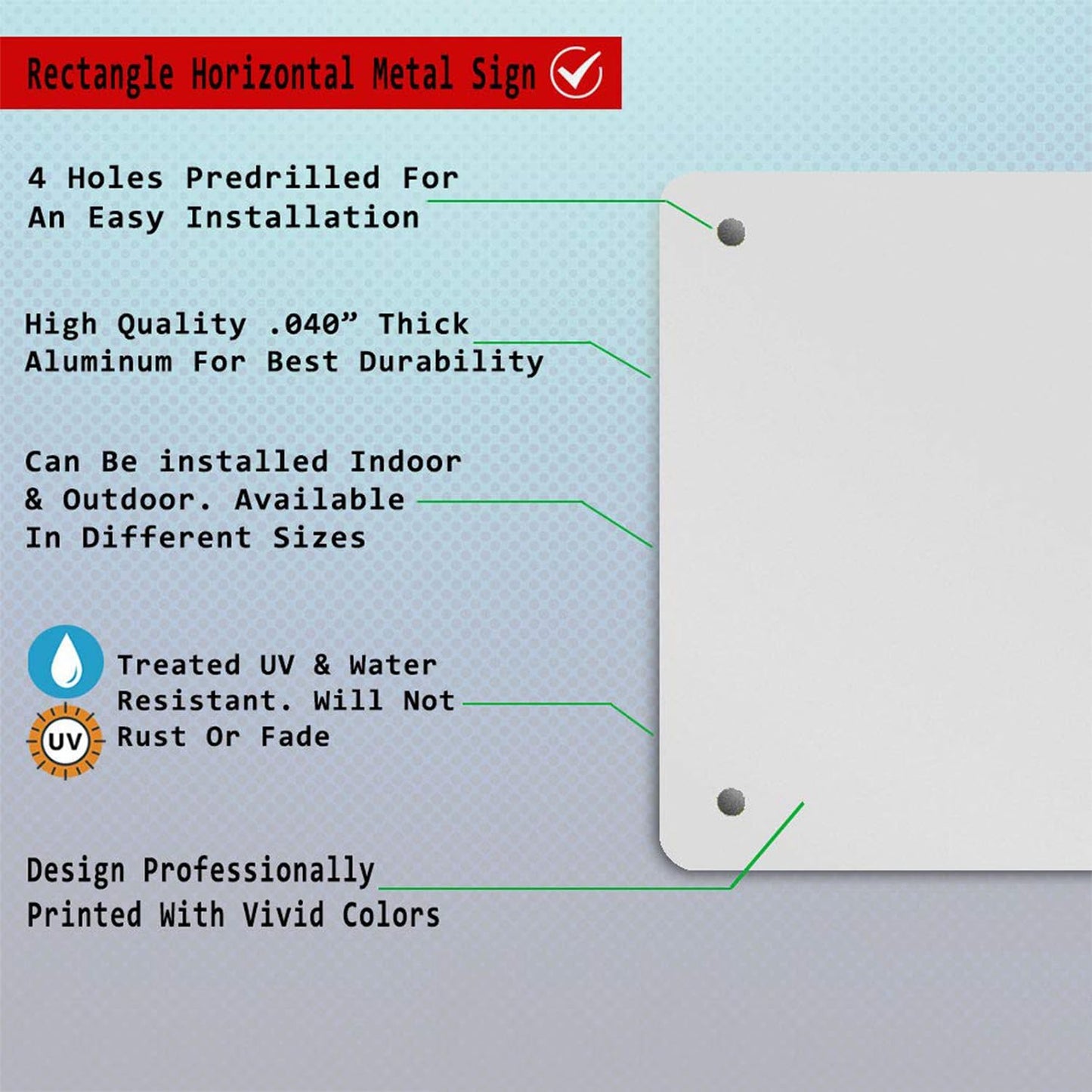 Personalized Aluminum Metal Signs - Weatherproof, Custom Text & Picture, Multiple Sizes, Ideal for Hazards, Gardens, Doors & Businesses