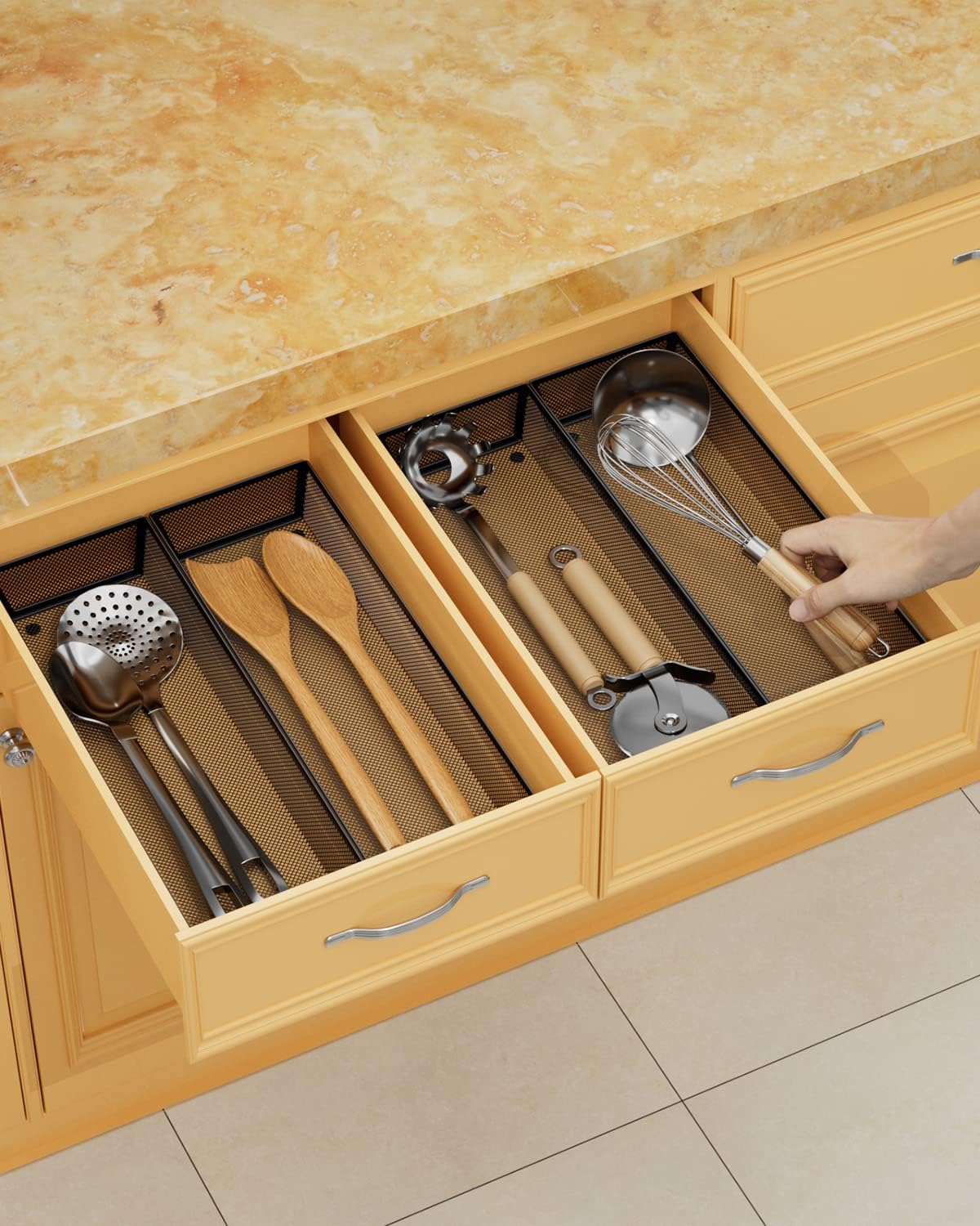 JANE EYRE kitchen drawer organizer - silverware utensil organizer for kitchen drawer,silverware tray in drawers